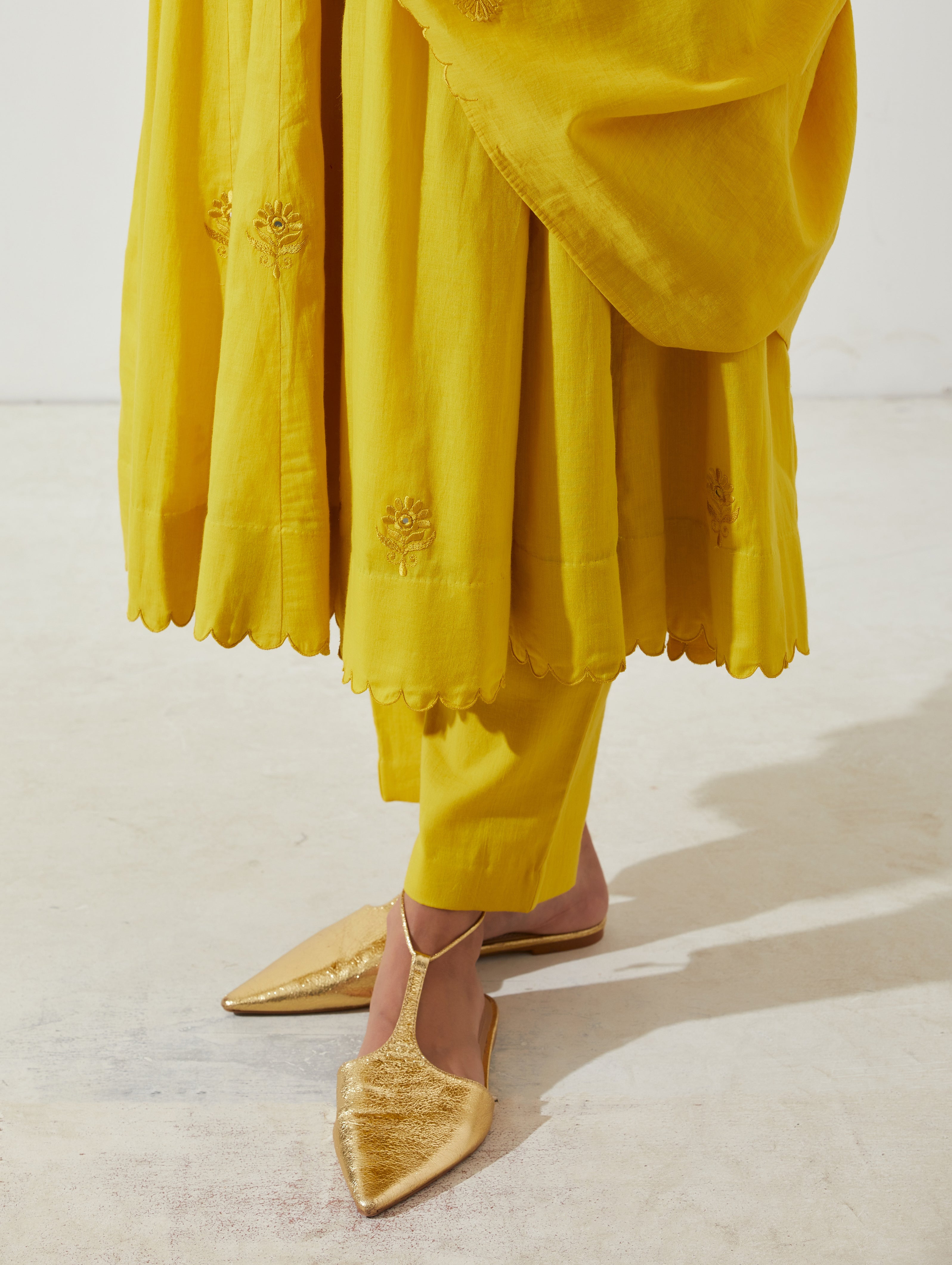 Label Earthen - Kaner Mustard Kurta Set