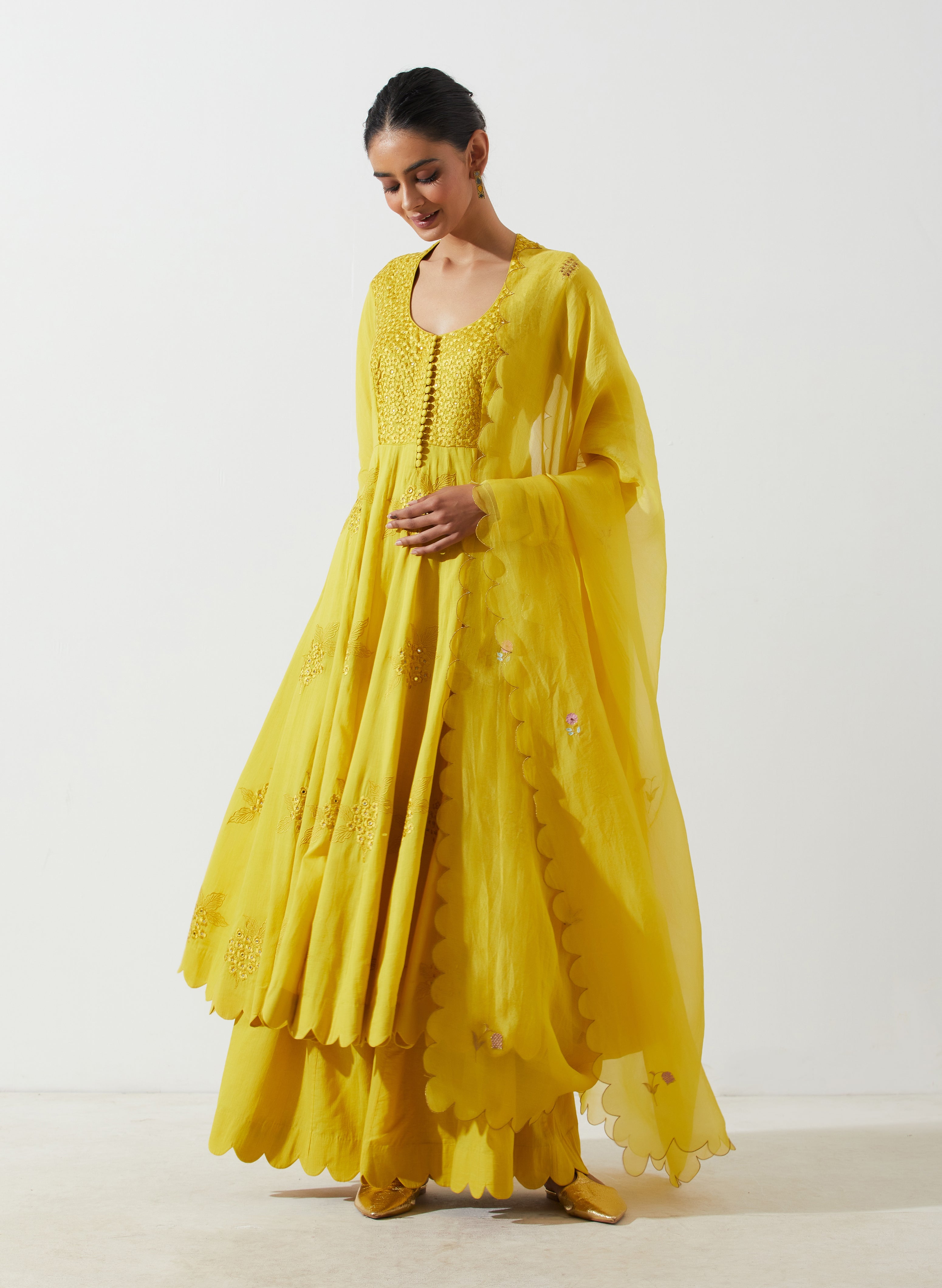 Label Earthen - Amaltaas Kali Mustard Kurta Set