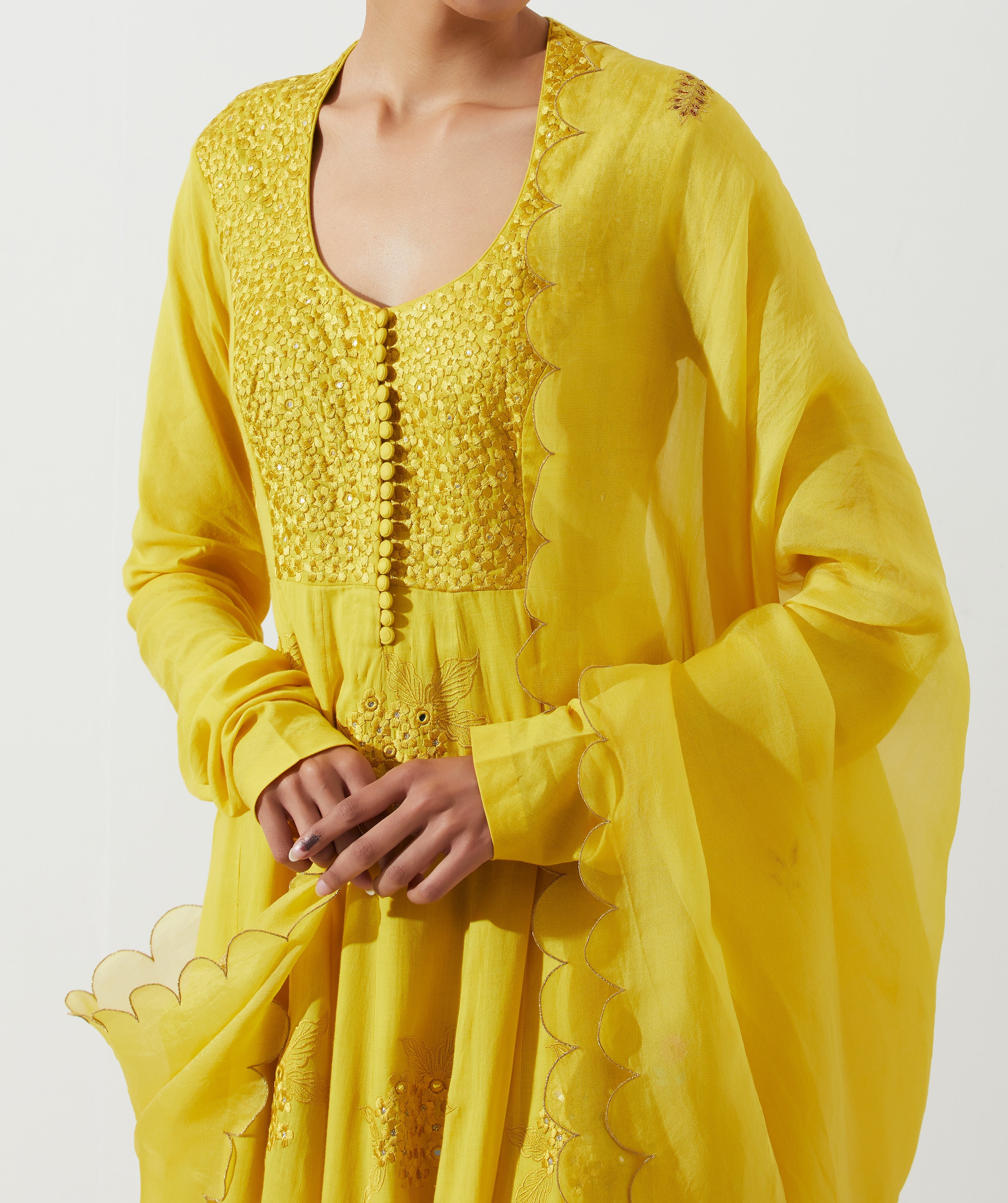 Label Earthen - Amaltaas Kali Mustard Kurta Set