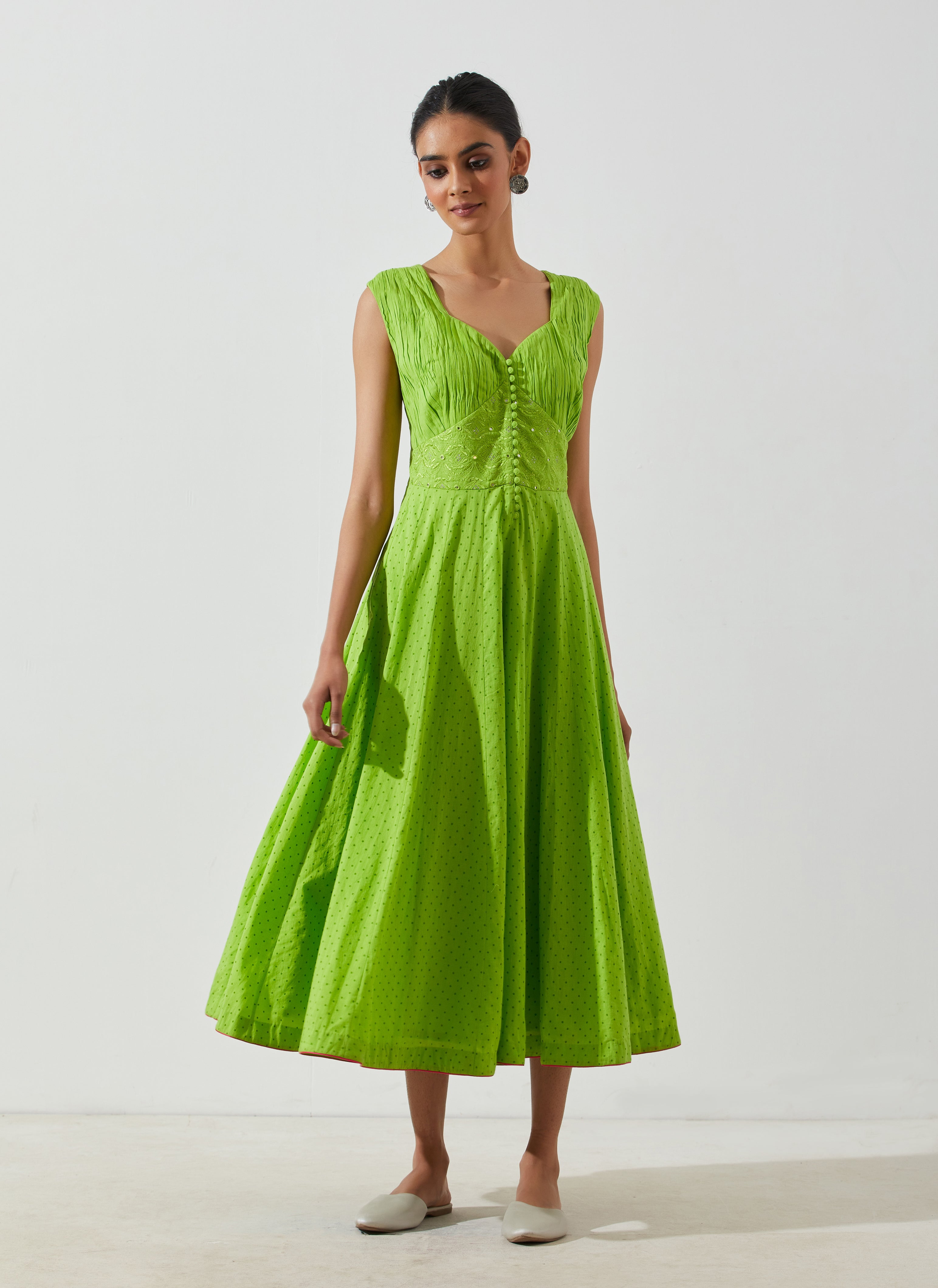 Label Earthen - Champa Kali Green Dress