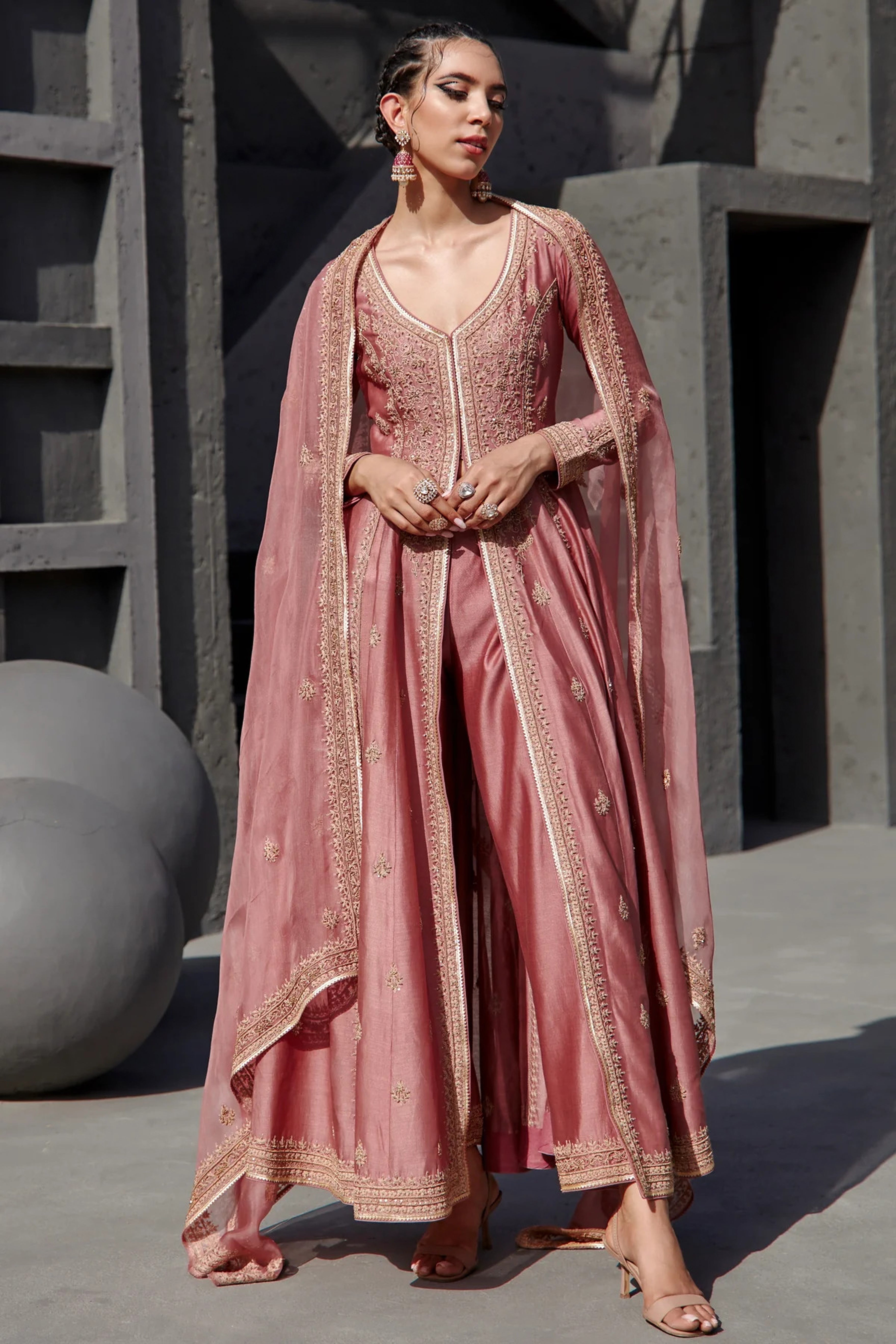 Jigar Mali - Aurora Pink Anarkali Set