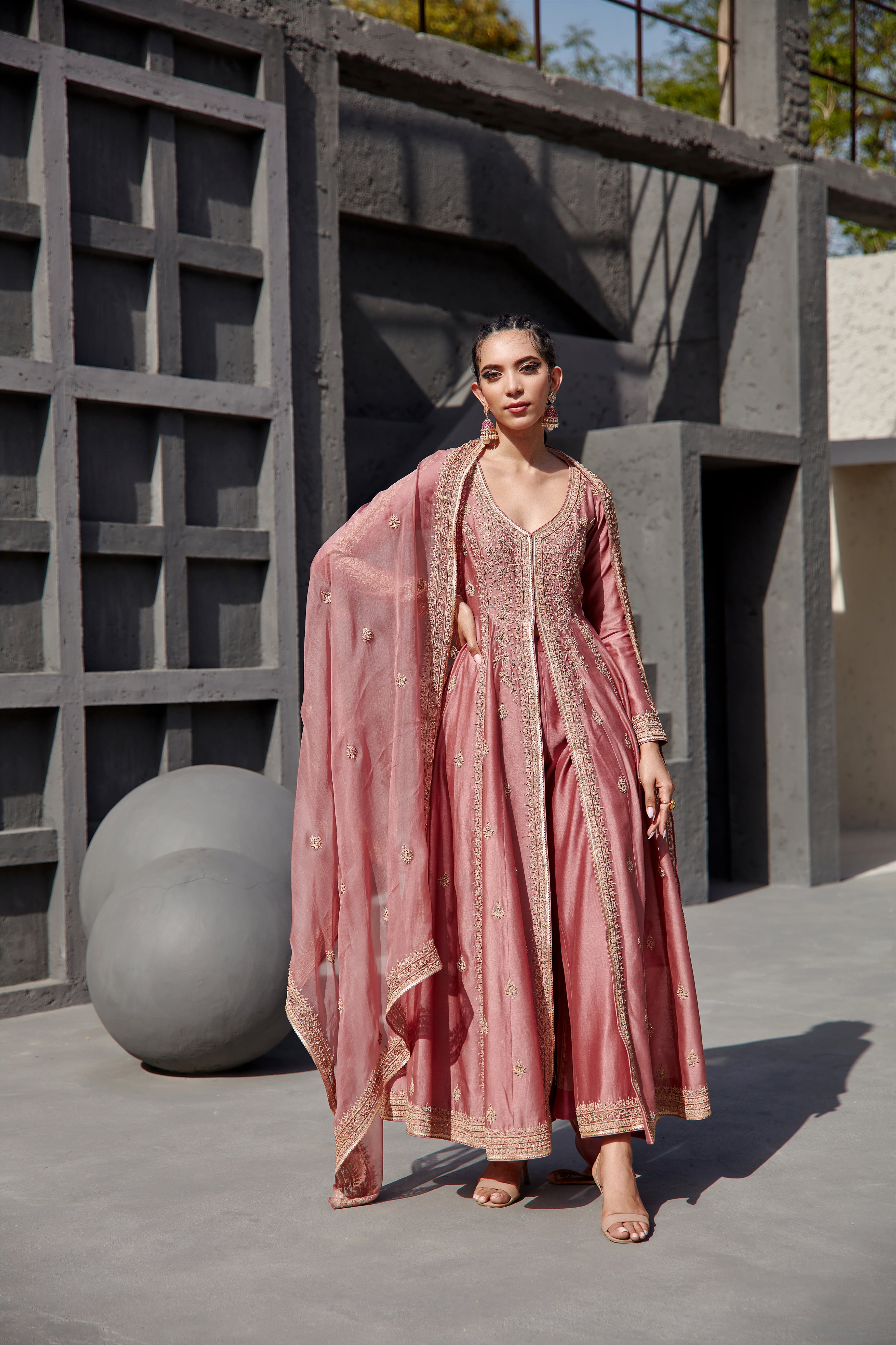 Jigar Mali - Aurora Pink Anarkali Set