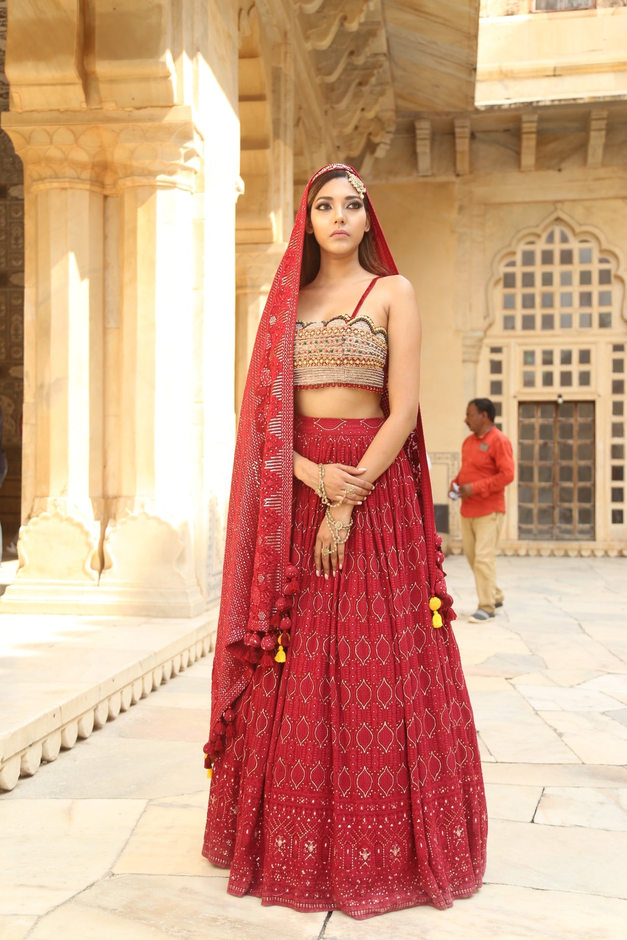 Soniya G - Embroidered Lucknowi Chikankari Lehenga Set