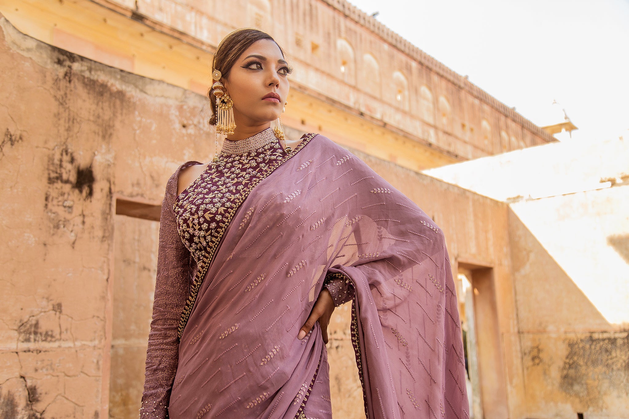 Soniya G - Lucknowi Chikankari Drape Saree Set