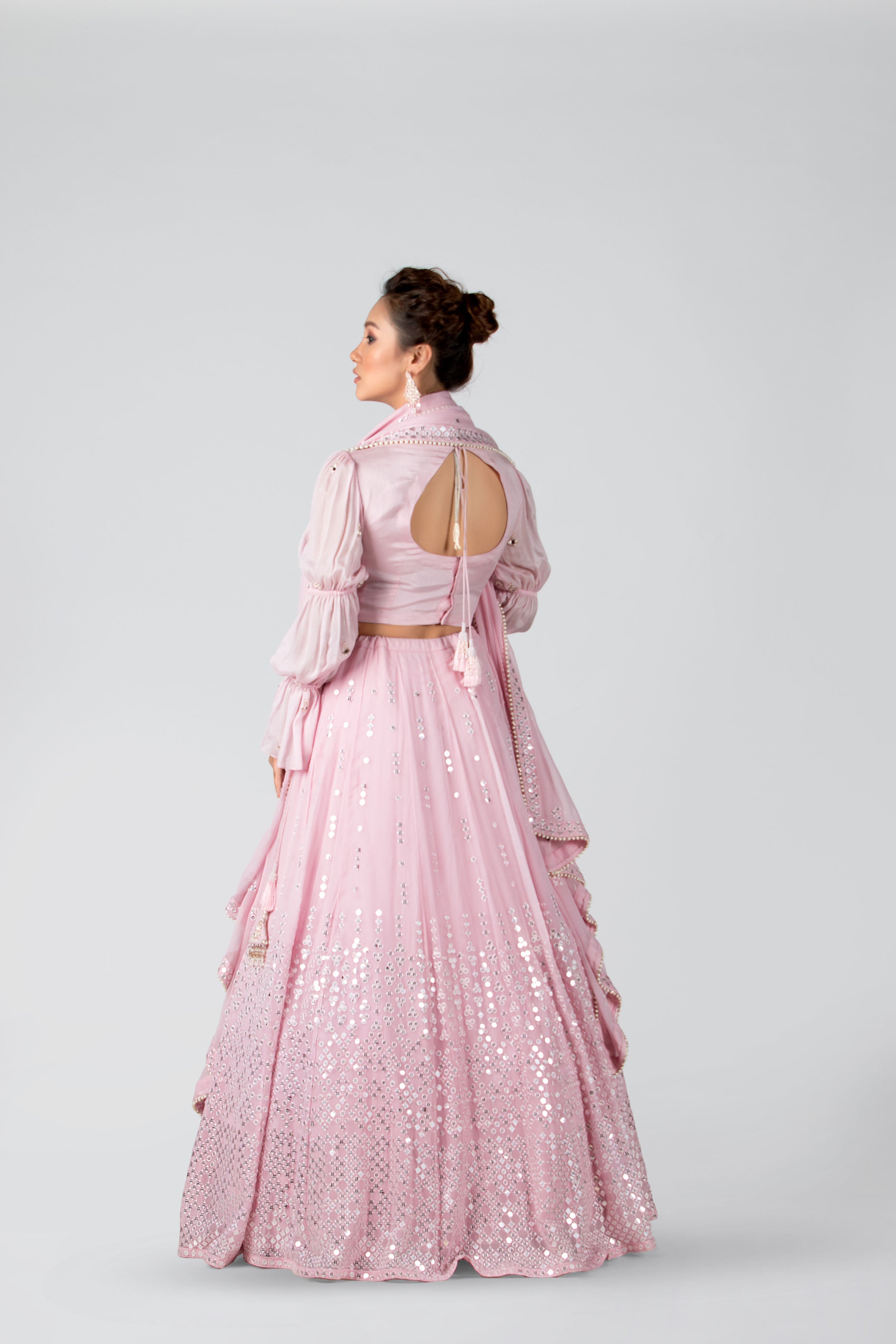 Suruchi Parakh - Baby Pink Embroidered Skirt Set