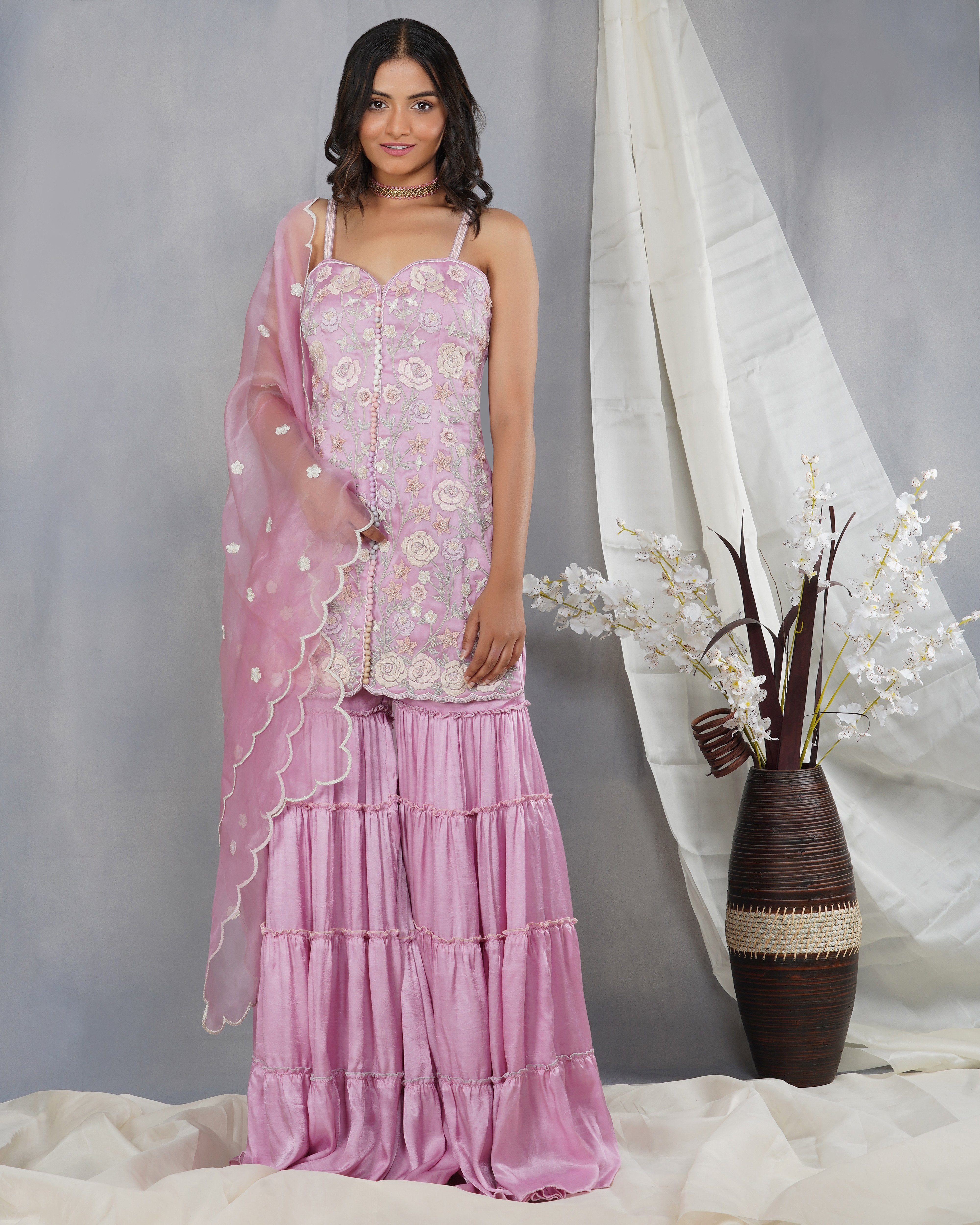 Dipti Chhabra - Iram - Anker Thread Floral Embroidered Kurta Set