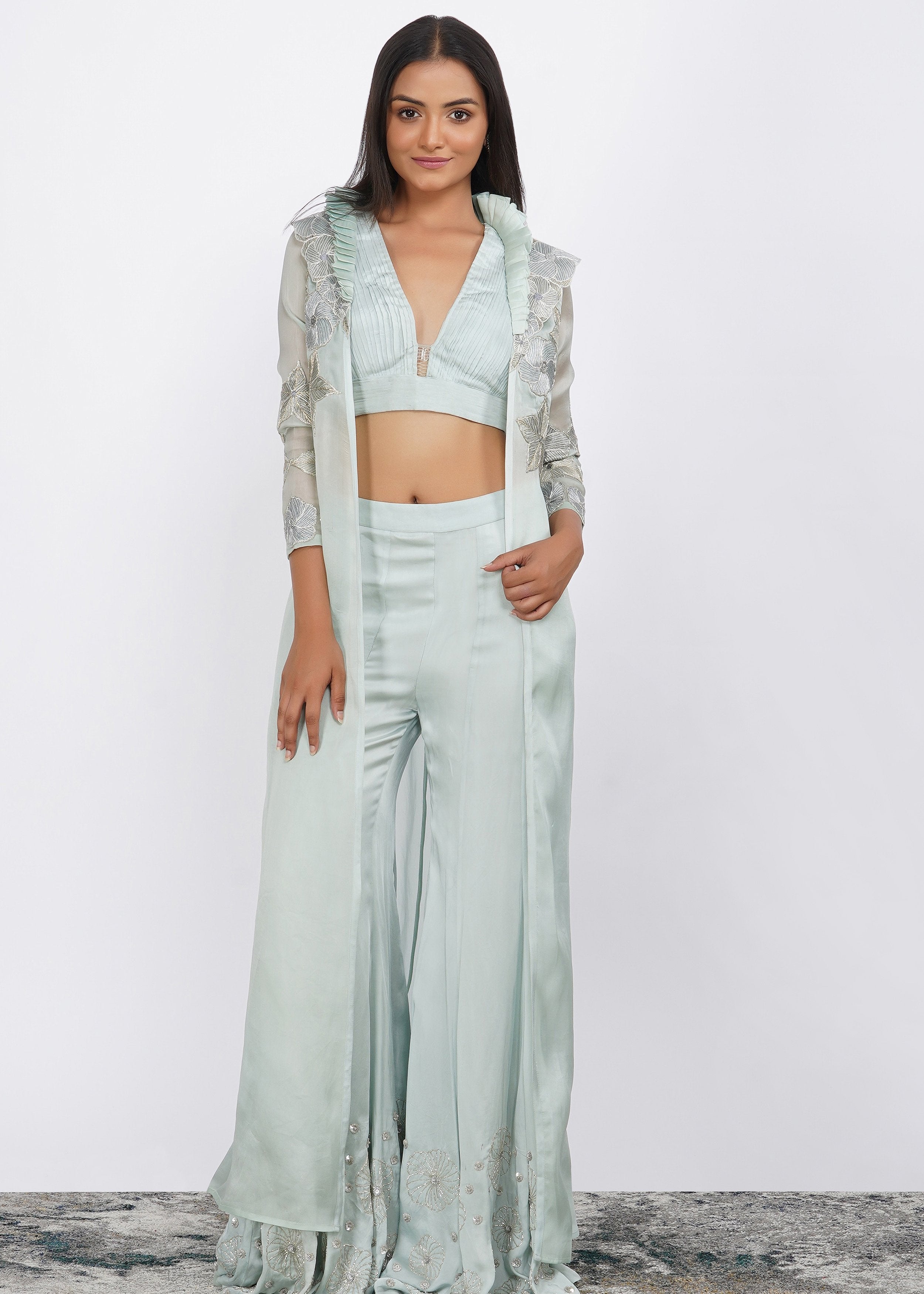 CY Dipti Chhabra Aania - Zari Cord Shrug Set Front 1