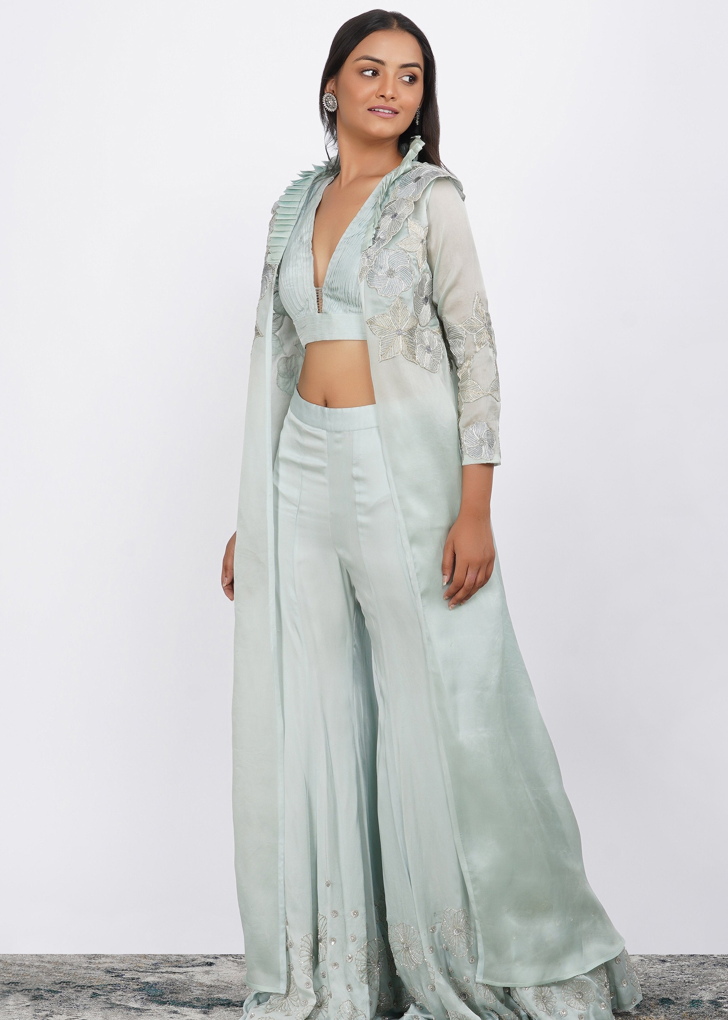 CY Dipti Chhabra Aania - Zari Cord Shrug Set Front 2