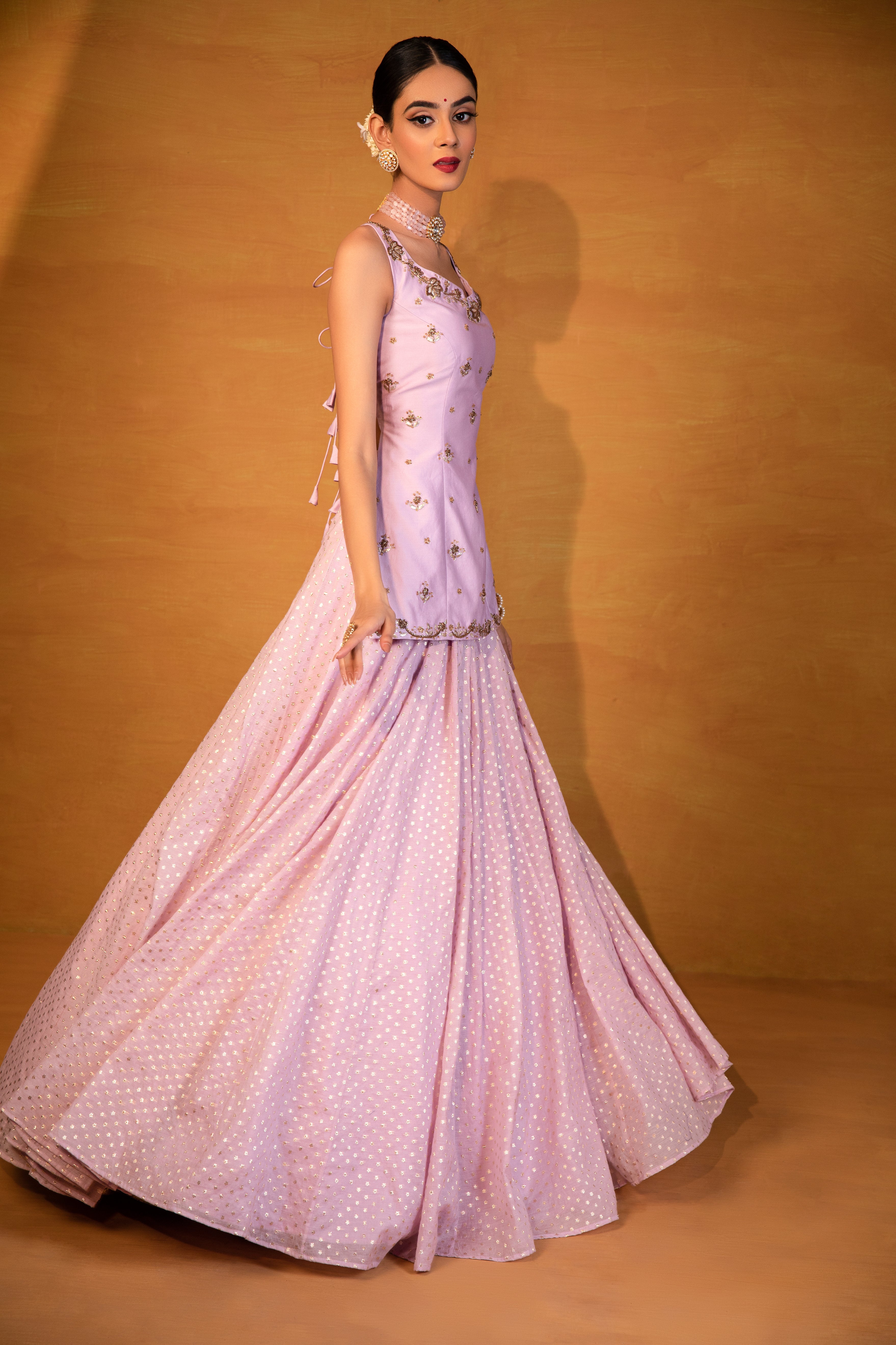 Esha Koul - Lavender Embroidered Lehenga Set