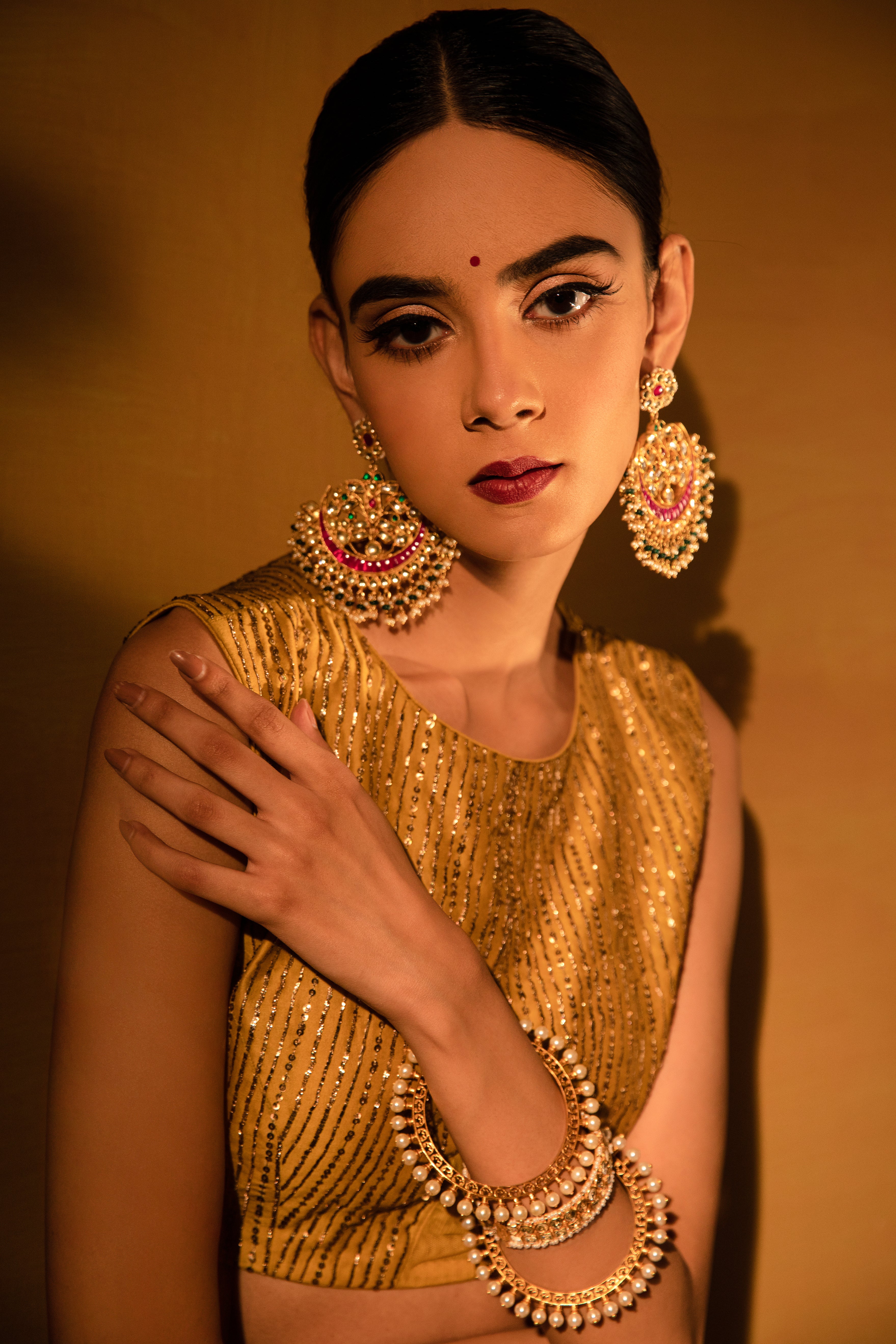 Esha Koul - Mustard Embroidered Lehenga Set