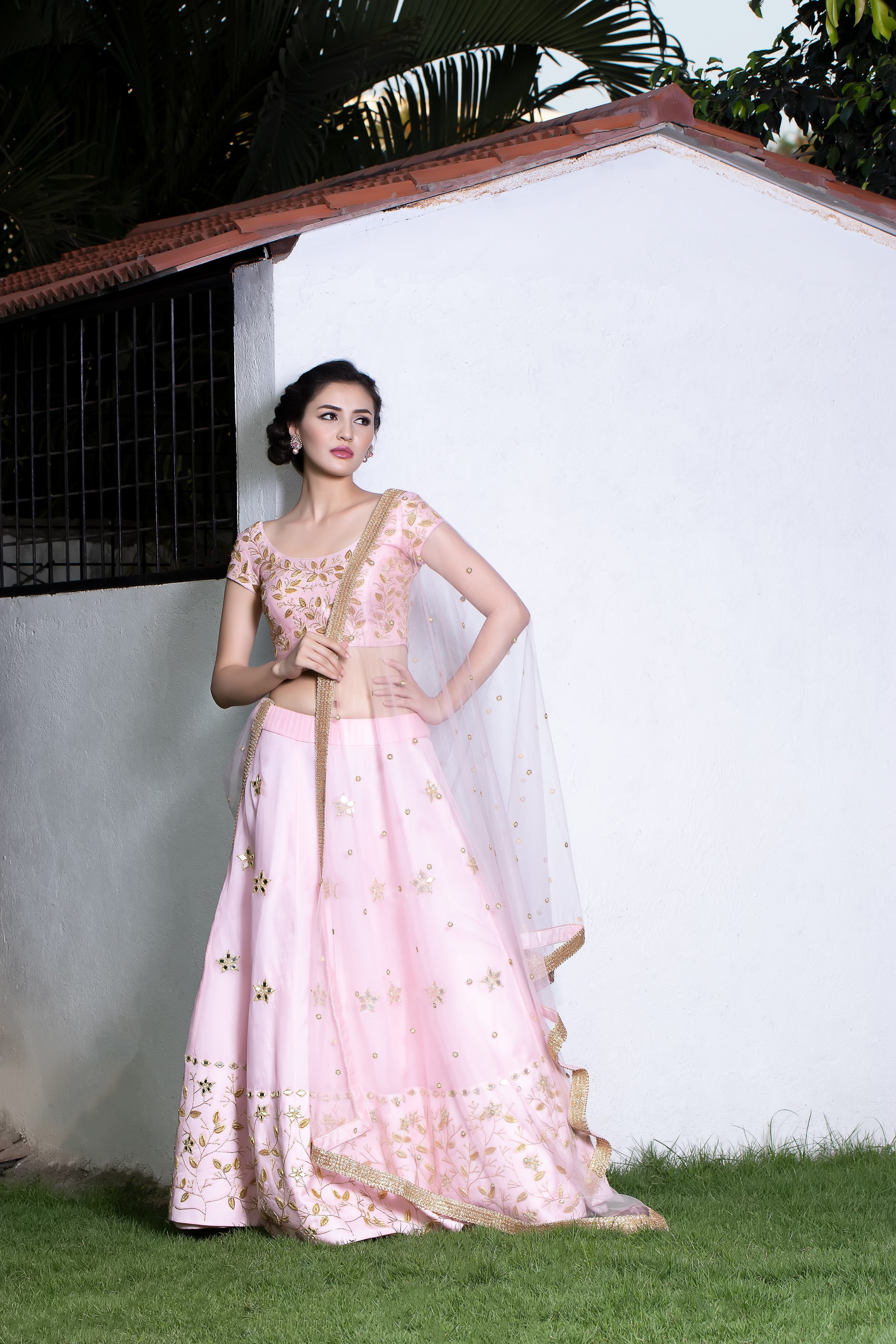 Label G3 By Gayathri Reddy - Pink Zardozi Emroidered Lehanga Set