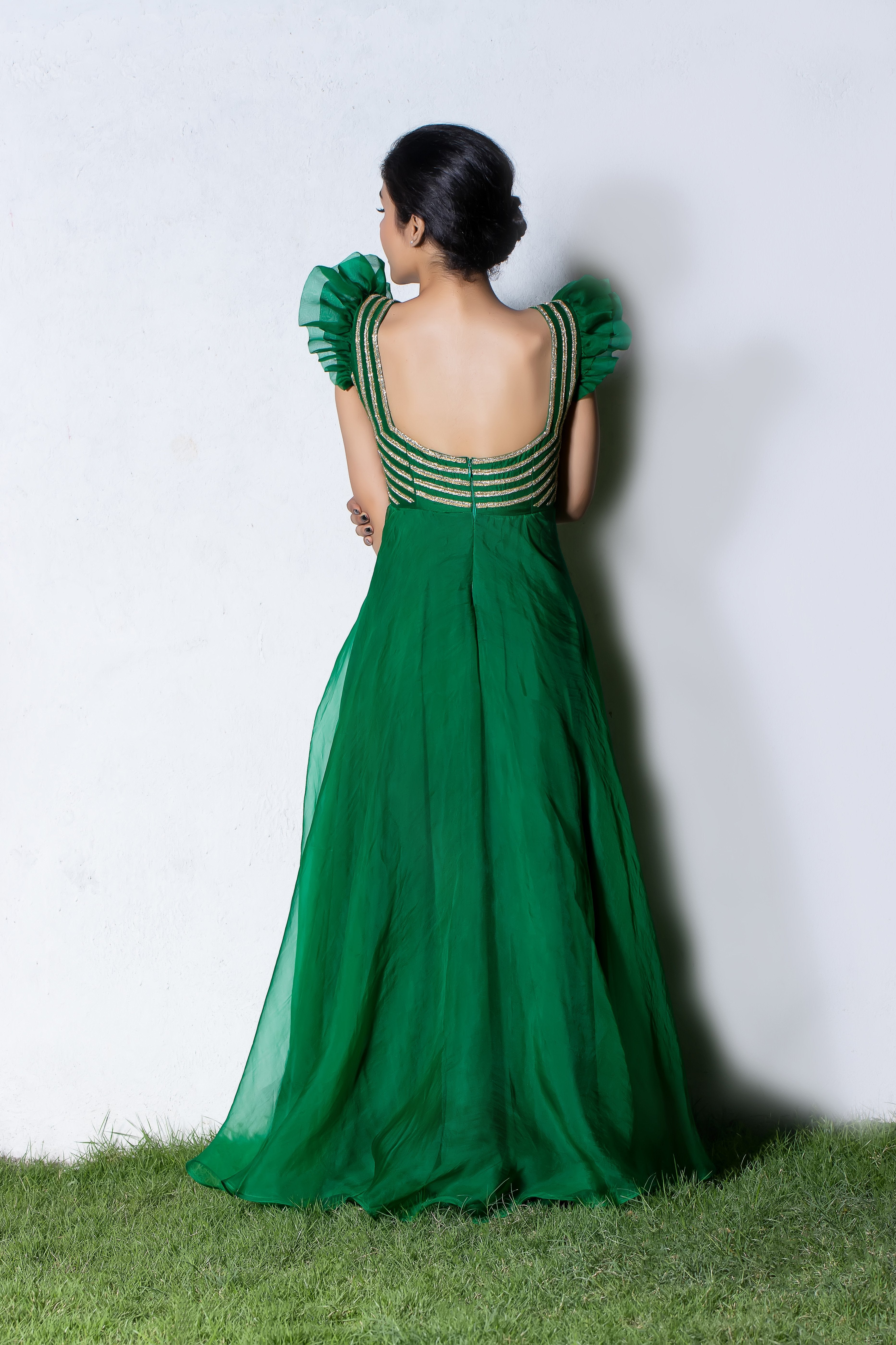 Label G3 By Gayathri Reddy - Emerald Green Embroidered Anarkali