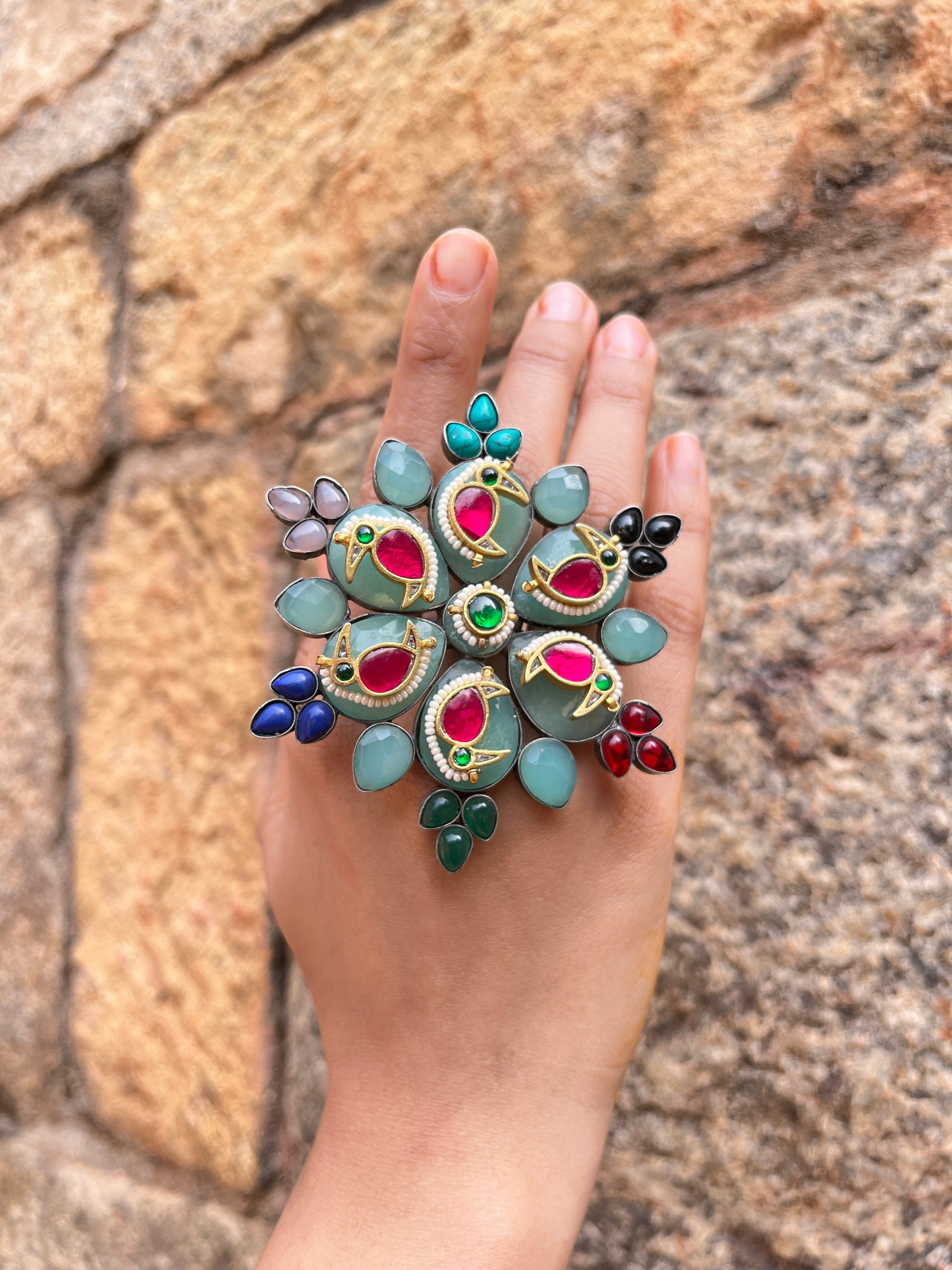 Petals Of Peacock Ring