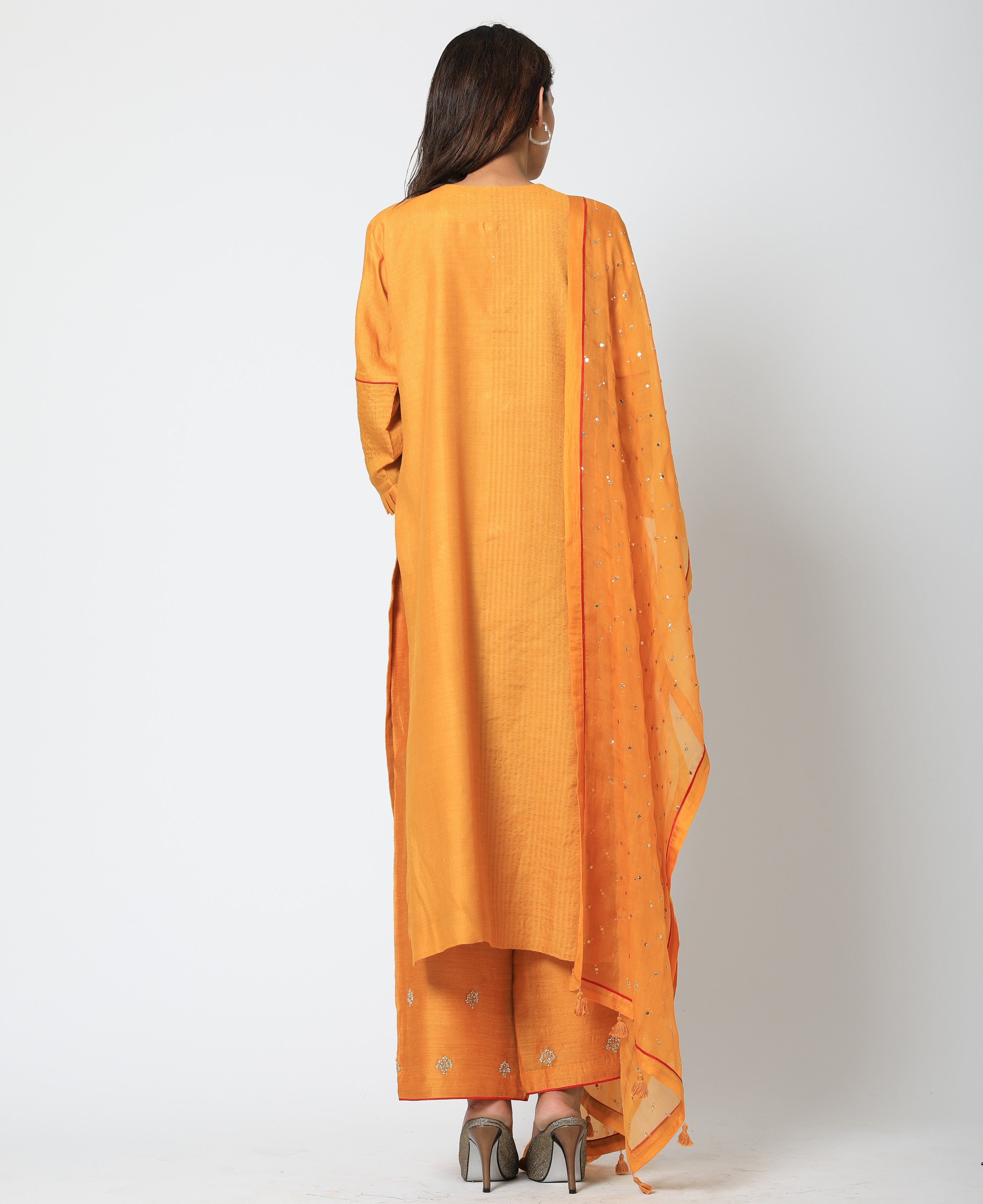 Romaa - Mango Yellow Embroidered Kurta Set
