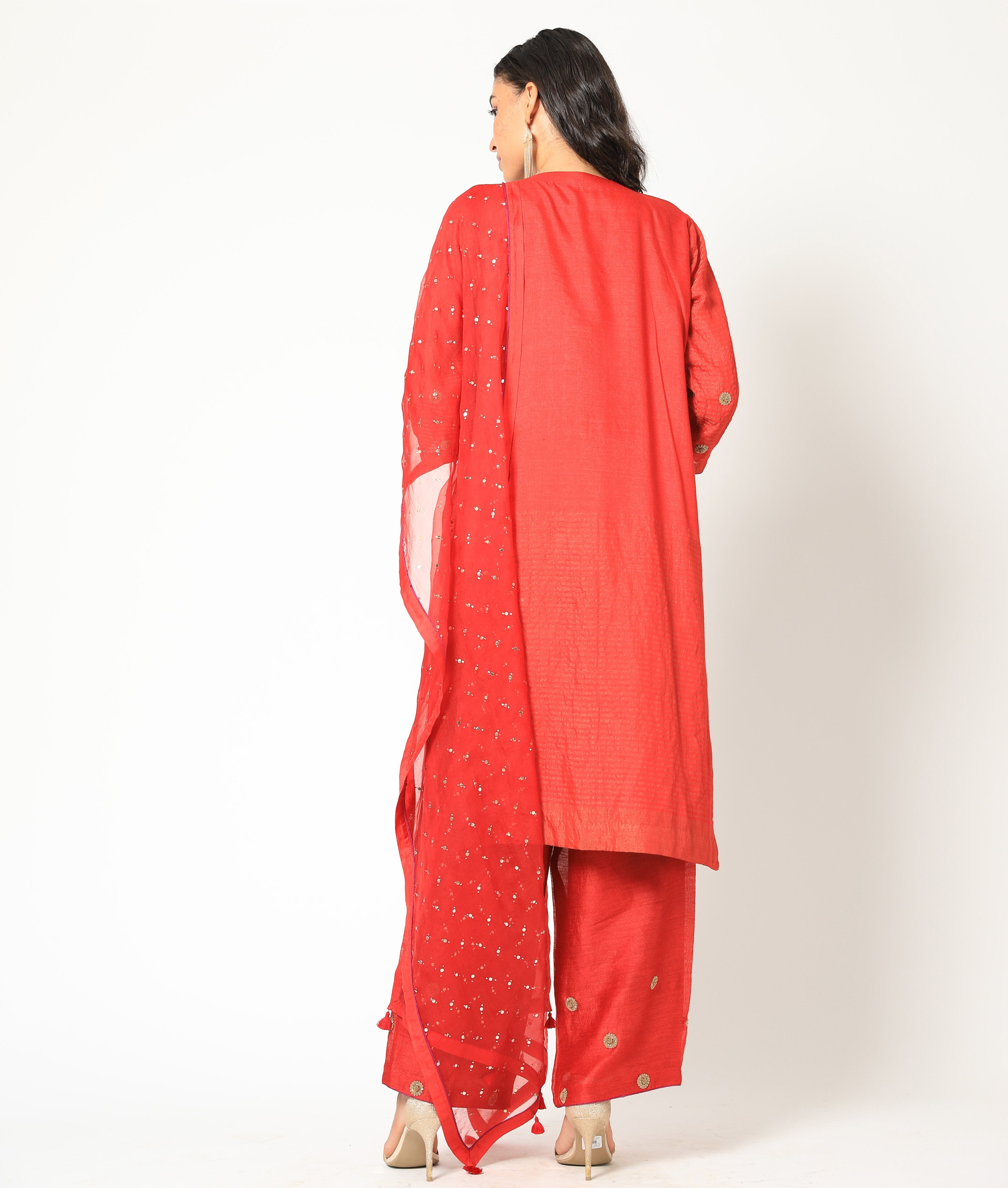 Romaa - Red Embroidered Kurta Set