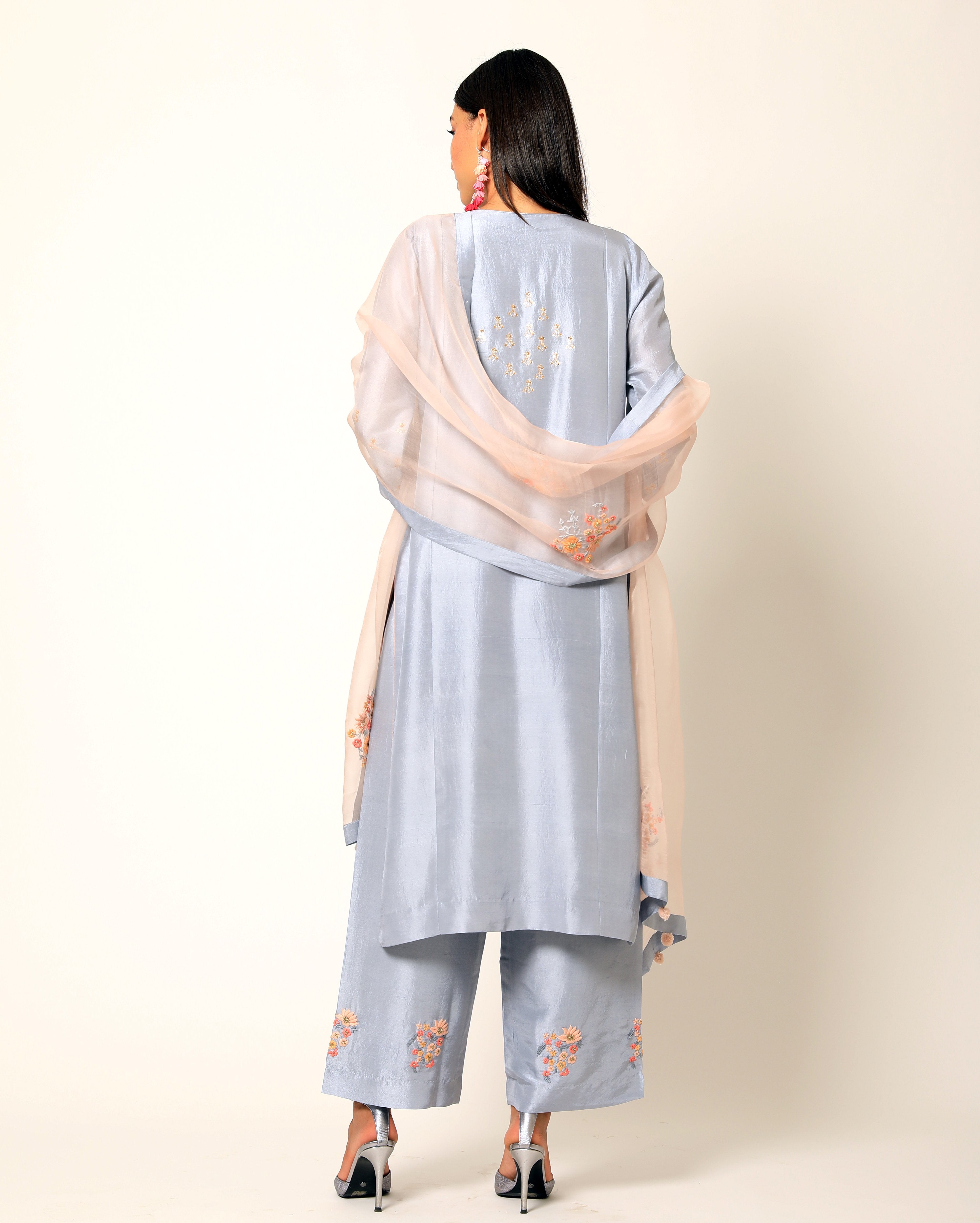 Romaa - Sky Blue Embroidered Kurta Set