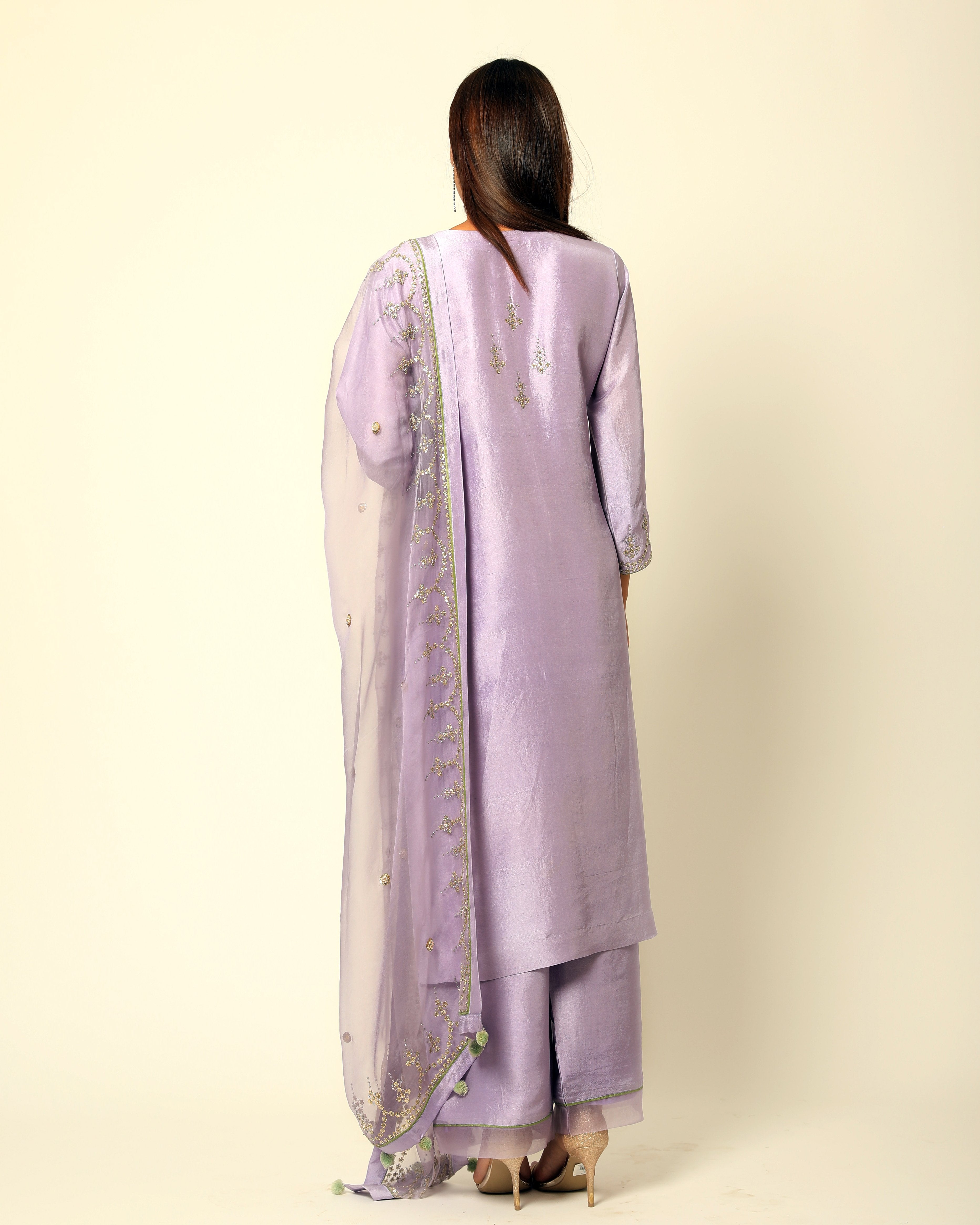 Romaa - Purple Zardozi & Sequins Embroidered Kurta Set