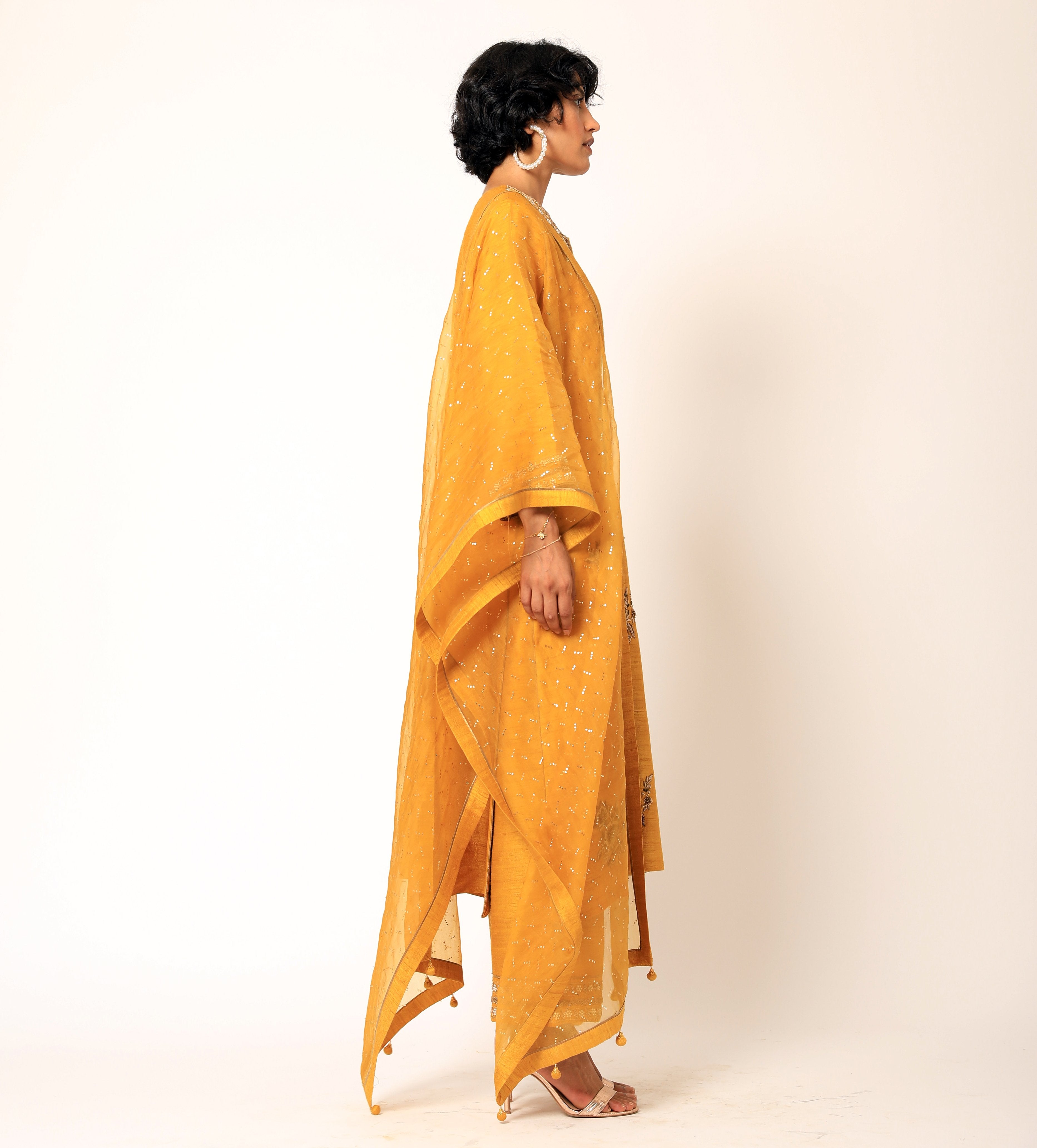 Romaa - Mustard Embroidered Kurta Set