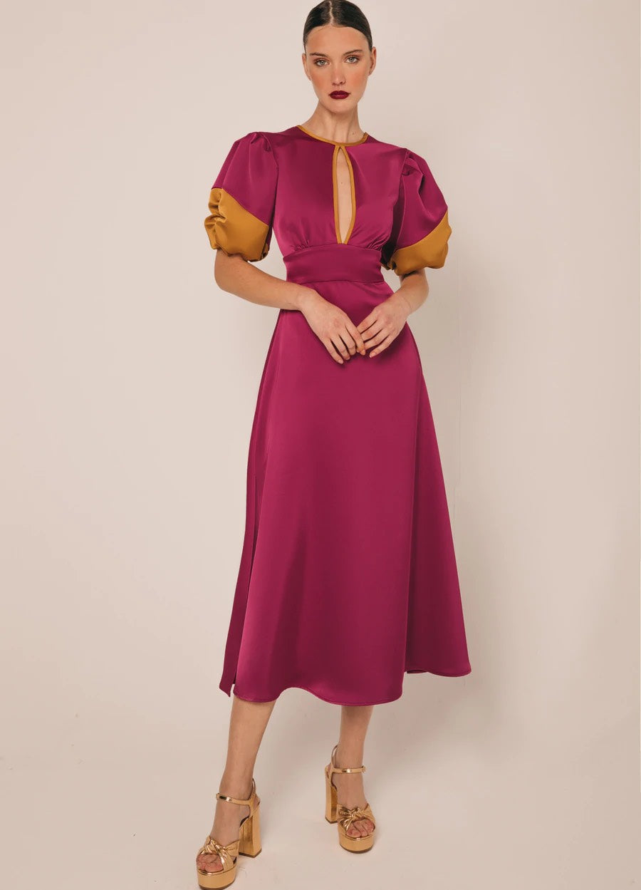 Khushboo & Pankaj - Burgandy Keyhole Dress