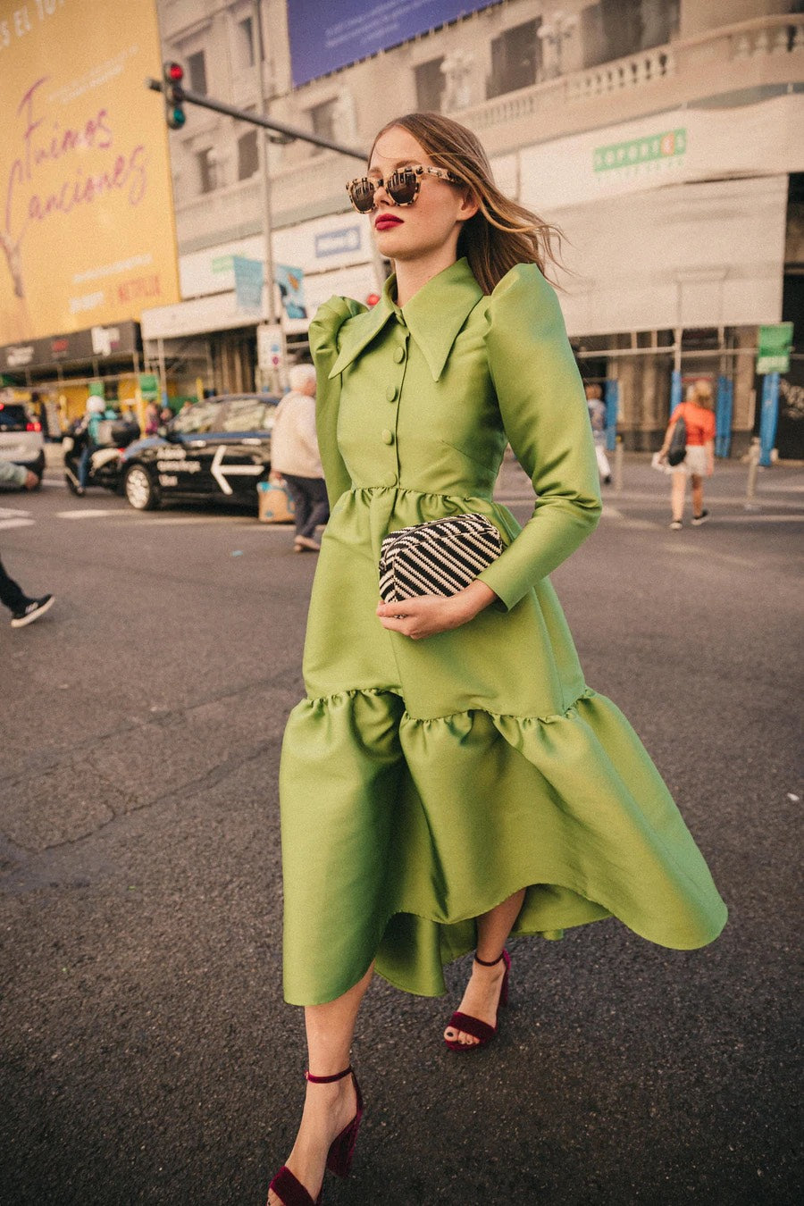 Khushboo & Pankaj - Olive Green Tier Dress