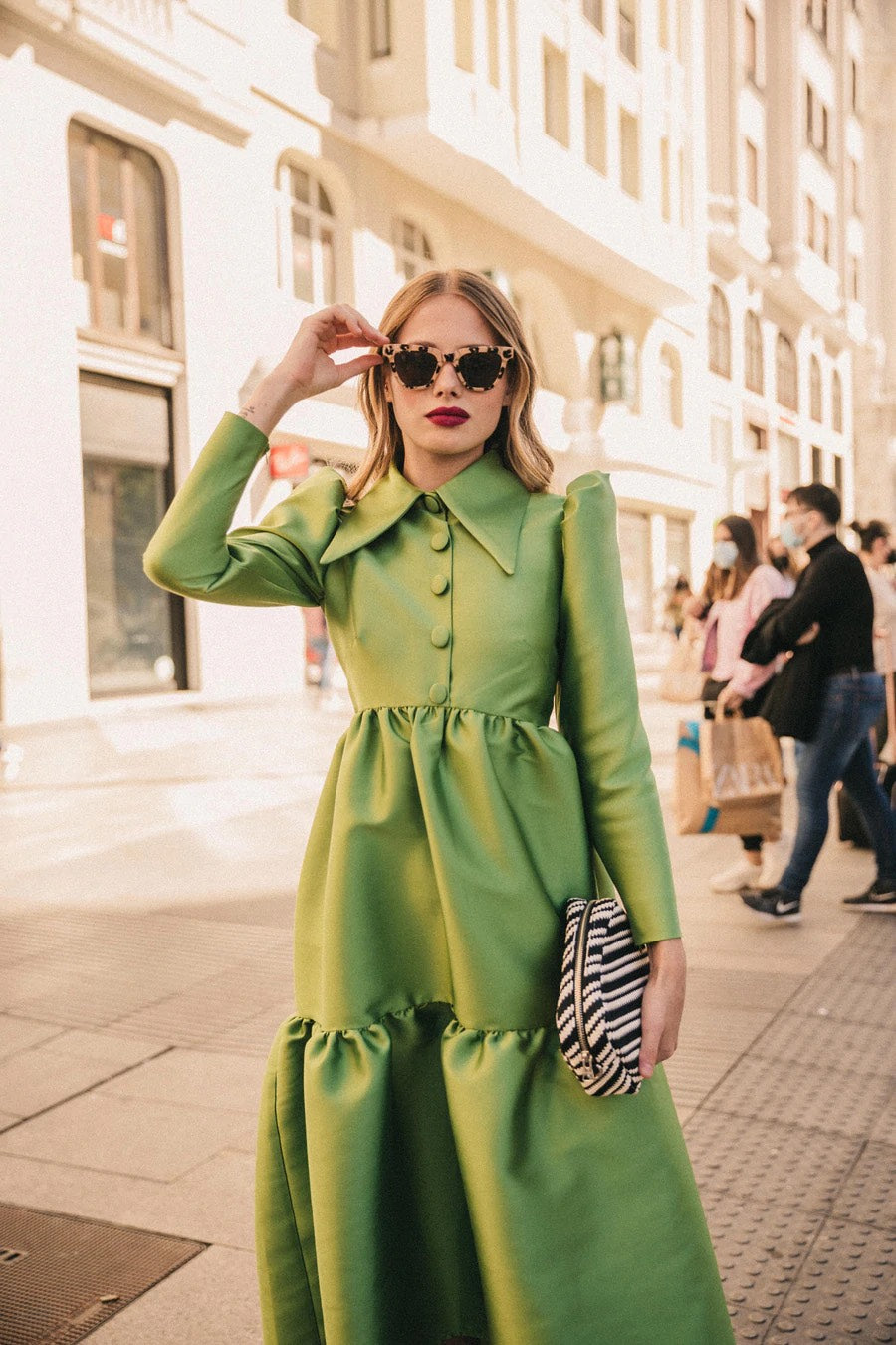 Khushboo & Pankaj - Olive Green Tier Dress