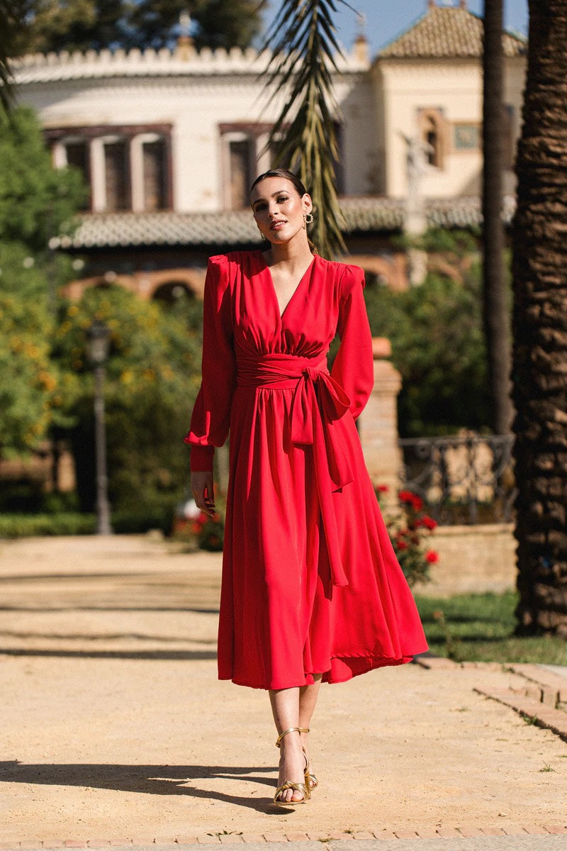 Khushboo & Pankaj - Coral Red Dress