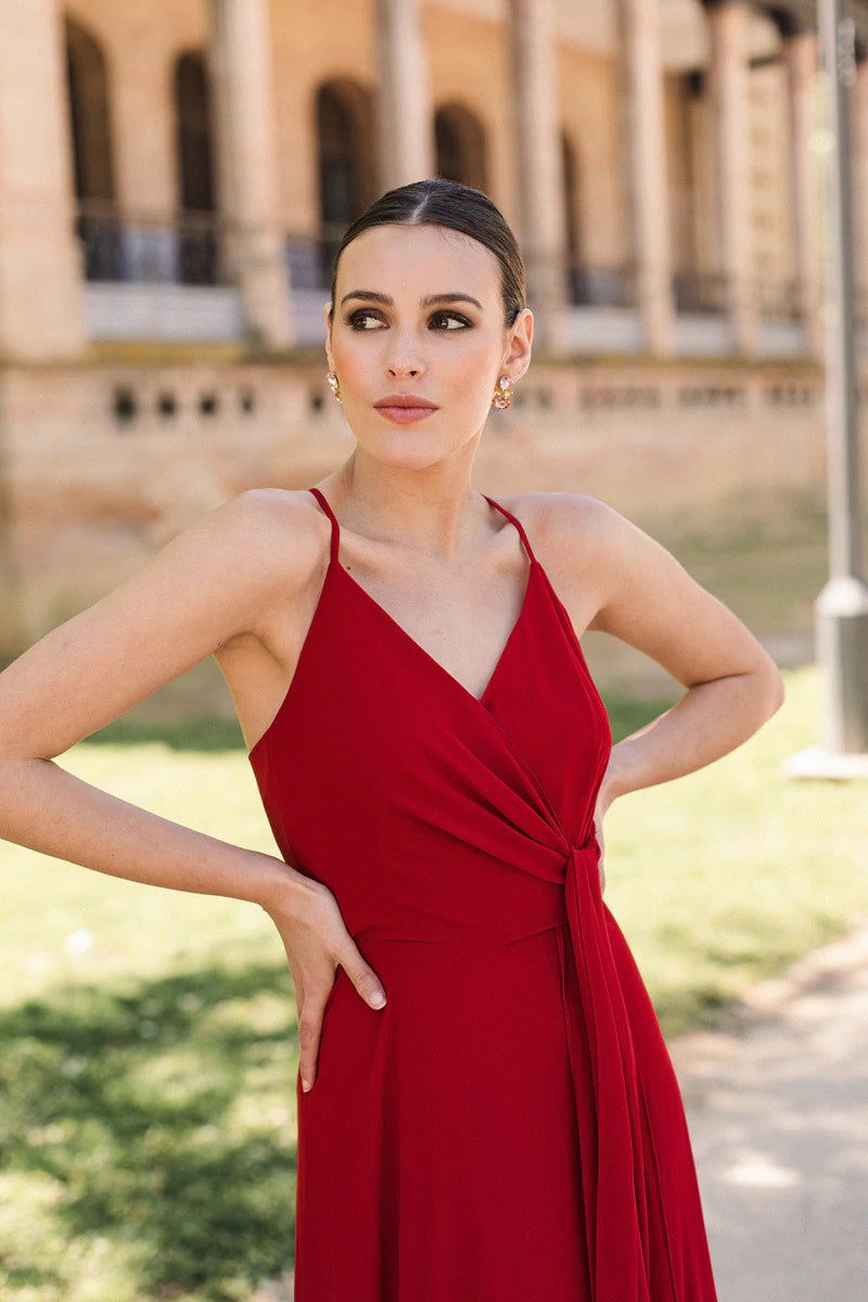 Khushboo & Pankaj - Blood Red Slit Dress