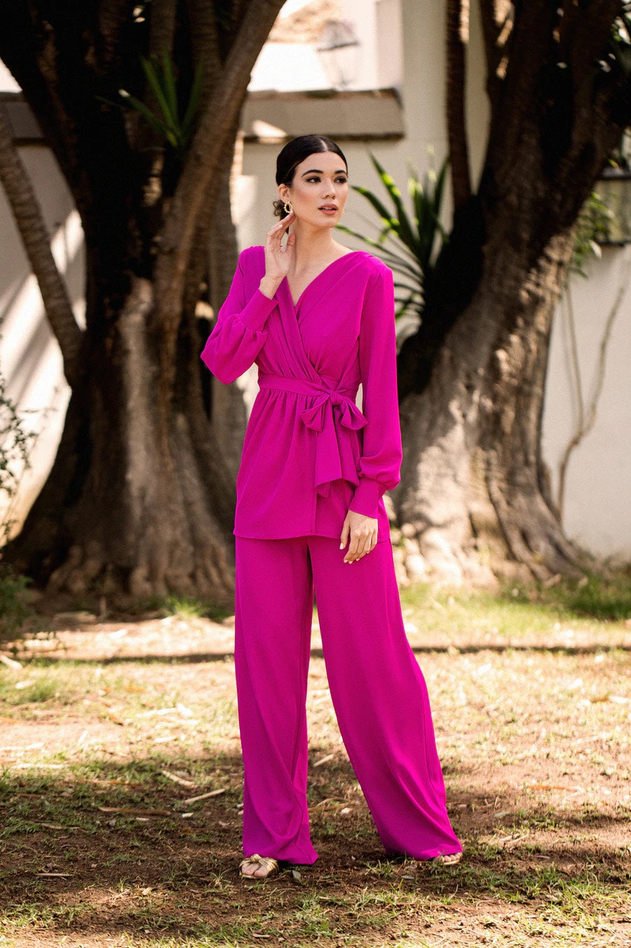 Khushboo & Pankaj - Pink Top With Trousers Set