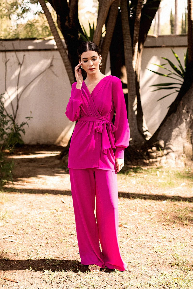 Khushboo & Pankaj - Pink Top With Trousers Set