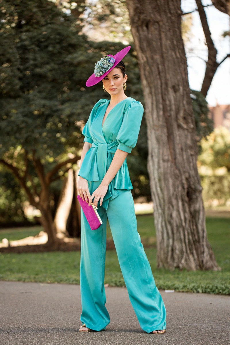 Khushboo & Pankaj - Green Top With Trousers Set