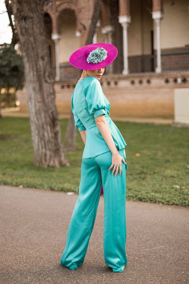 Khushboo & Pankaj - Green Top With Trousers Set