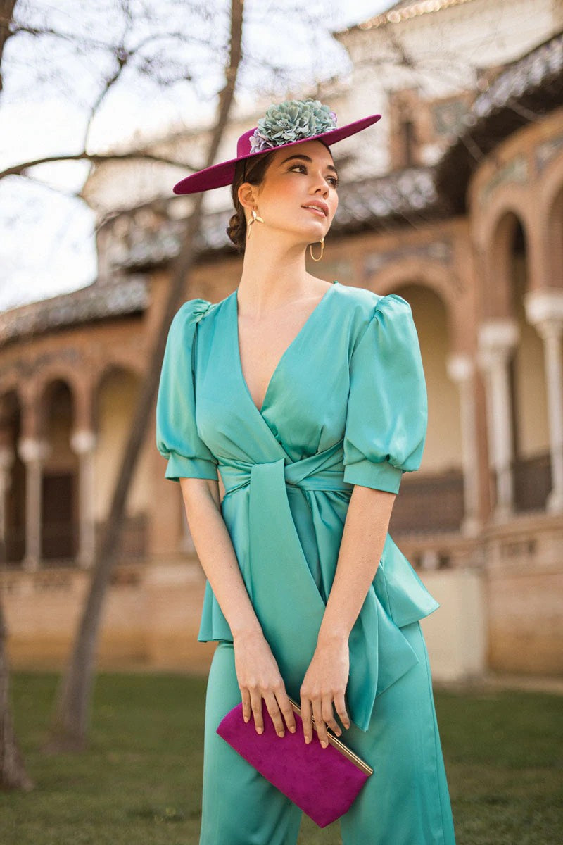 Khushboo & Pankaj - Green Top With Trousers Set