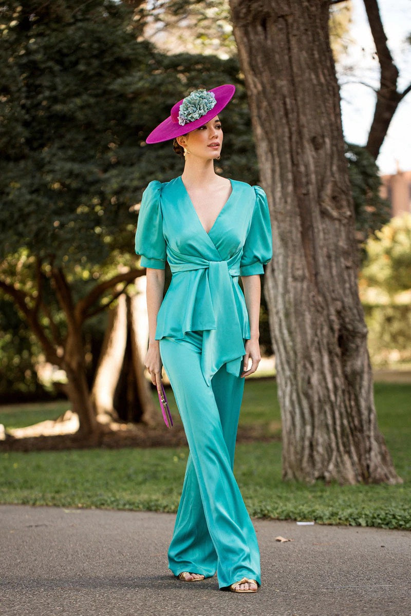 Khushboo & Pankaj - Green Top With Trousers Set