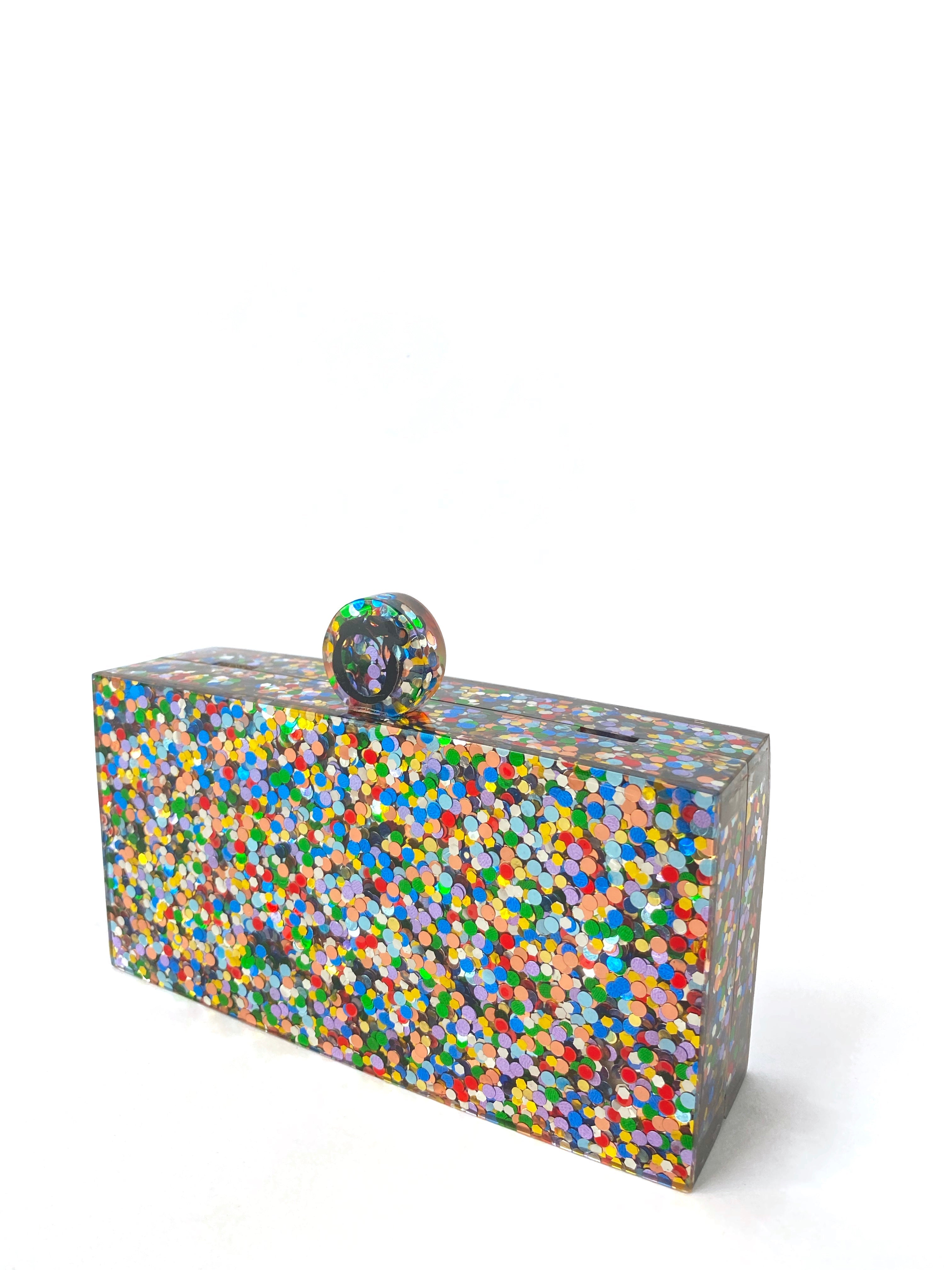 Oceana Clutches - Mini Rainbow Glitter Clutch