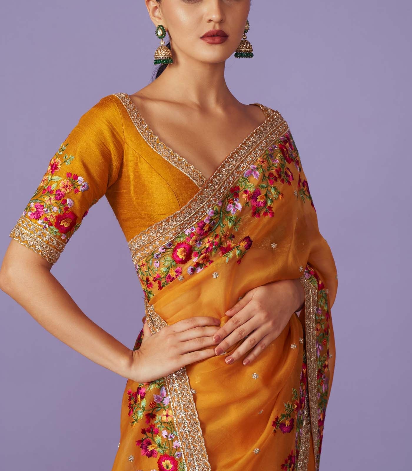 Zadozi Border Saree Set