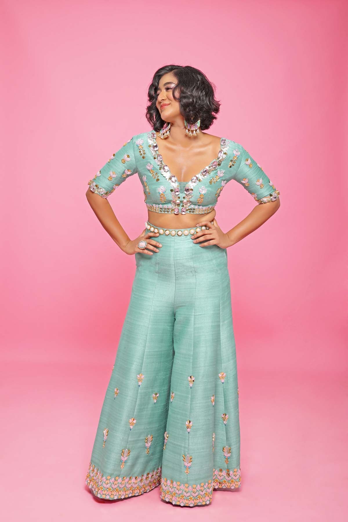Teal Pant Set- Laurel Margarita