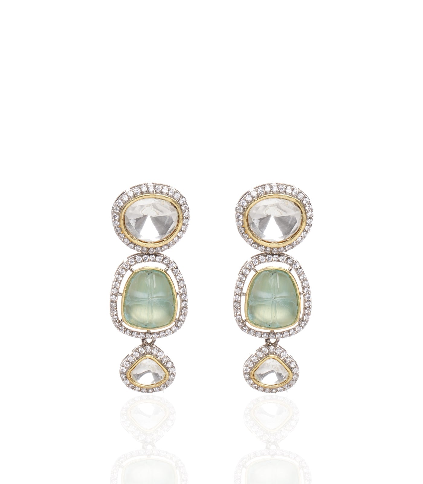 Preeti Mohan - Chandni Antique Finish Mint Polki Necklace