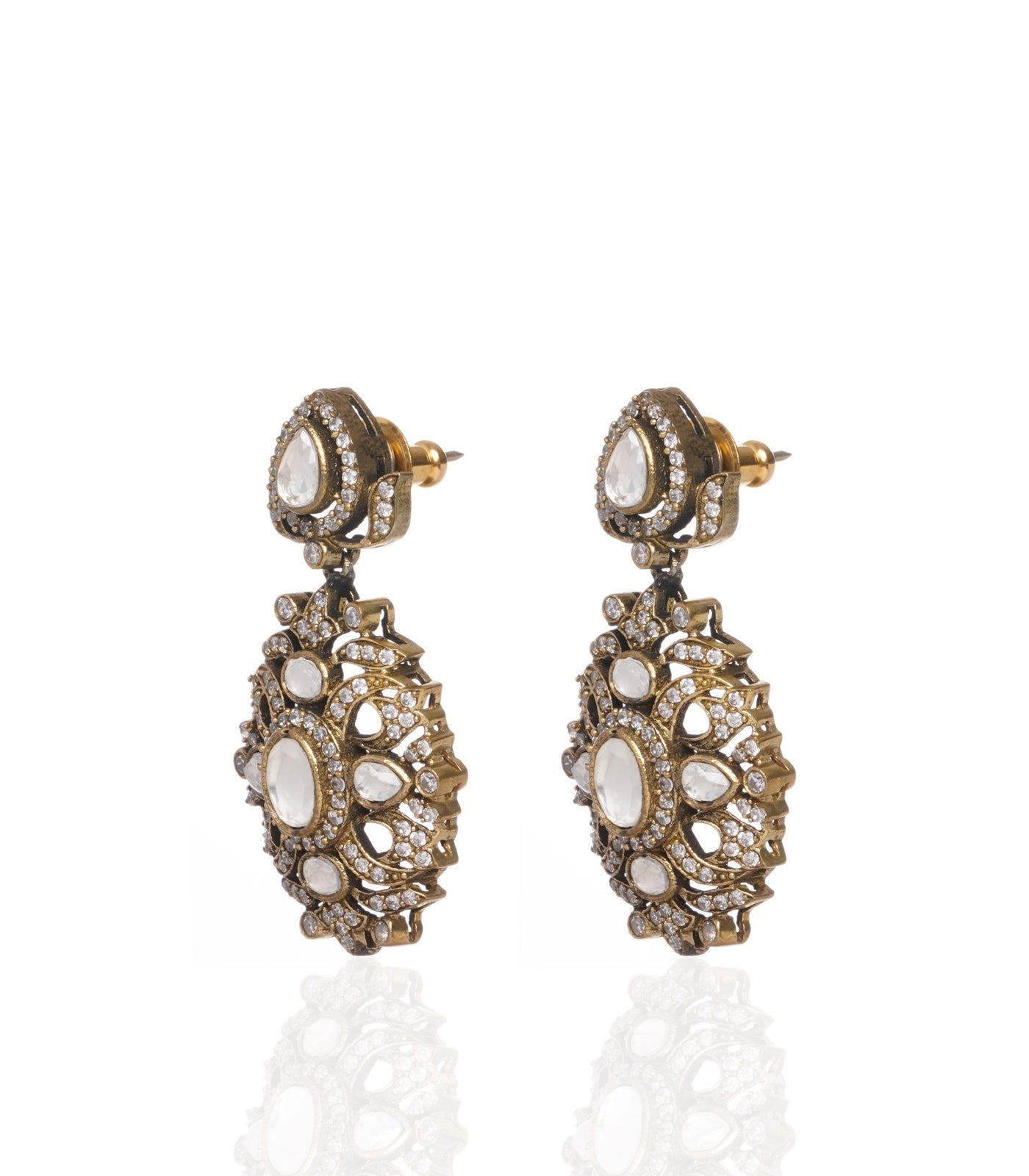 Preeti Mohan - Chandni Gold Plated Polki Pendant With Ruby & Pearls