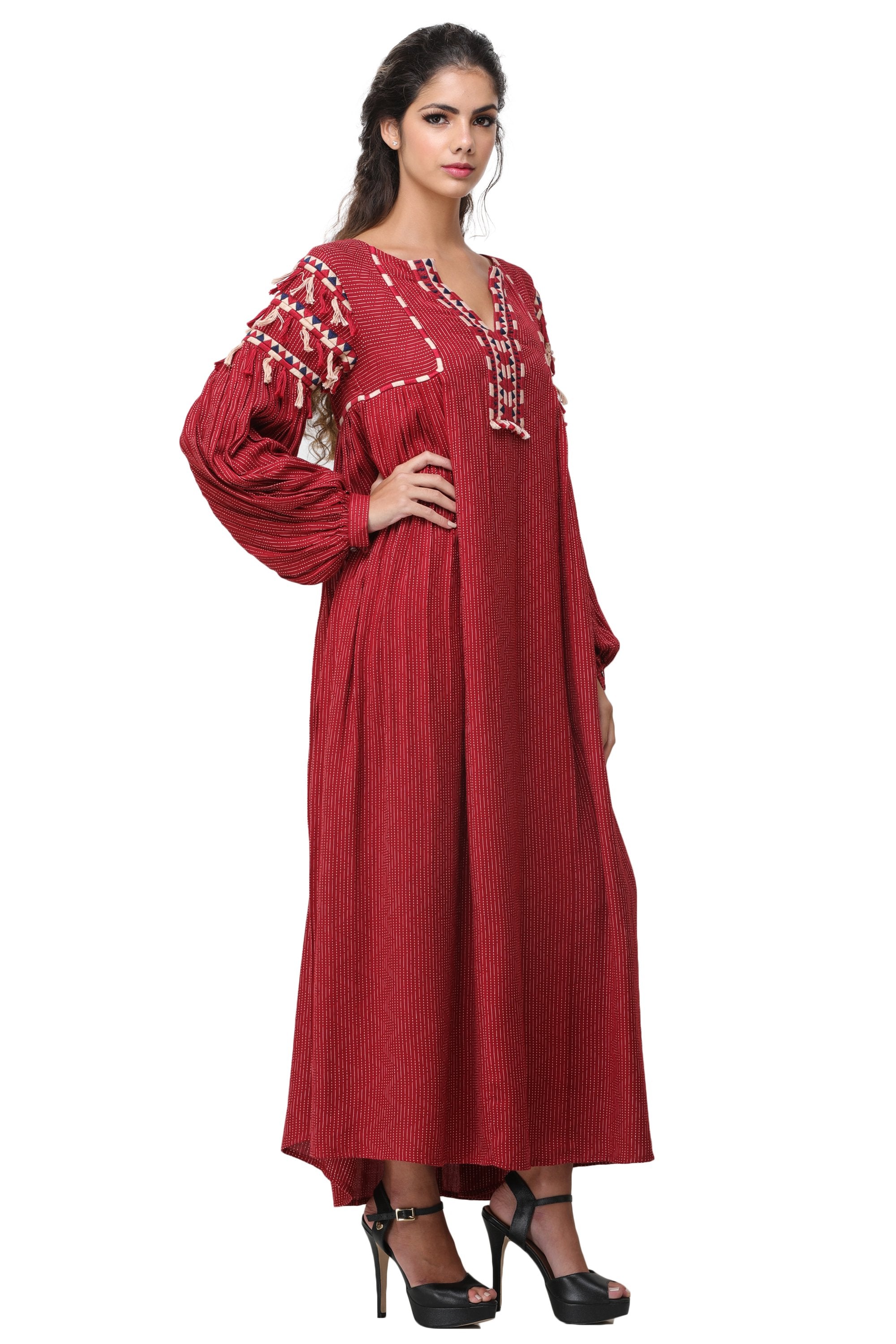 Pinnacle By Shruti Sancheti - Red Embroidered Maxi