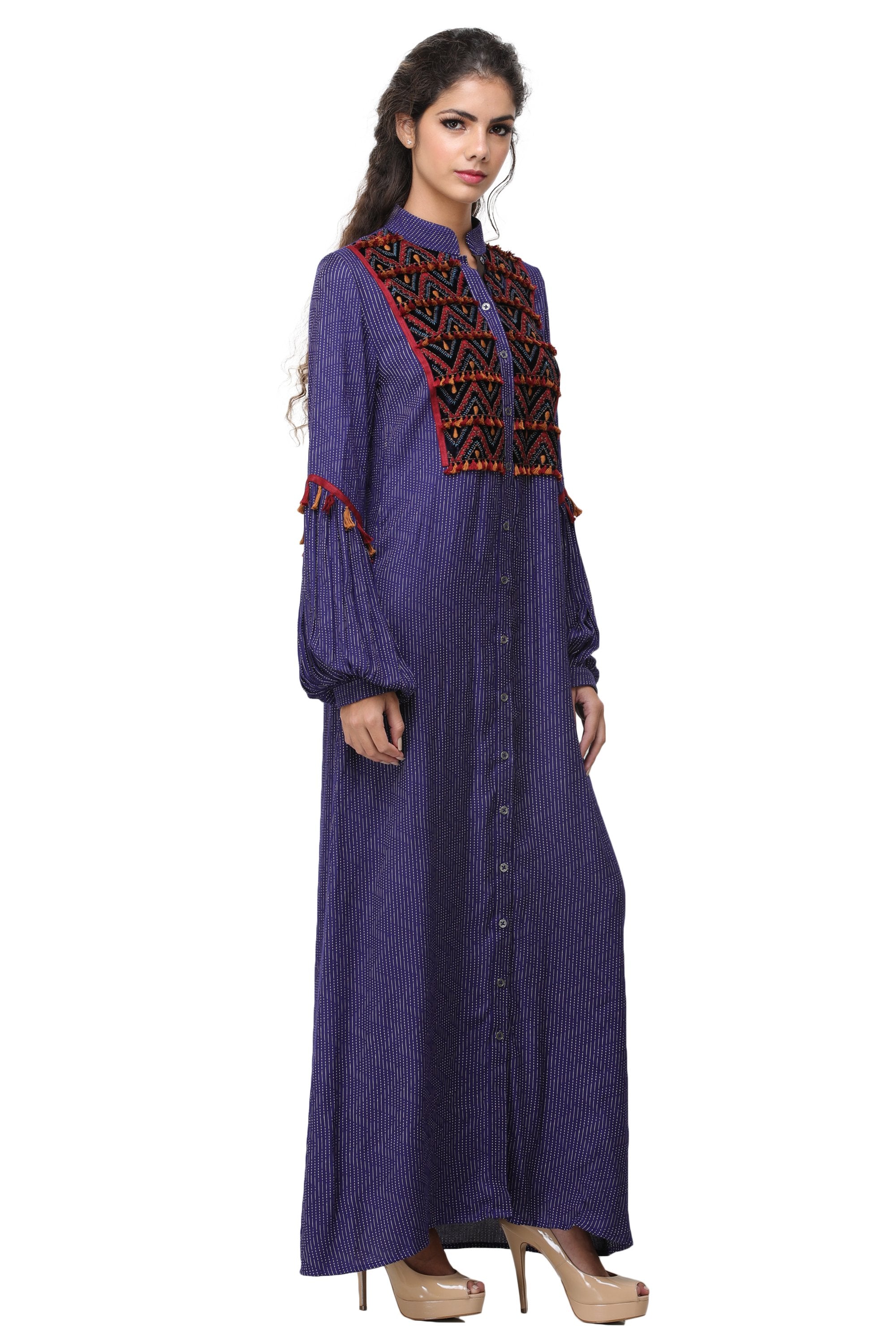 Pinnacle By Shruti Sancheti - Blue Embroidered Maxi