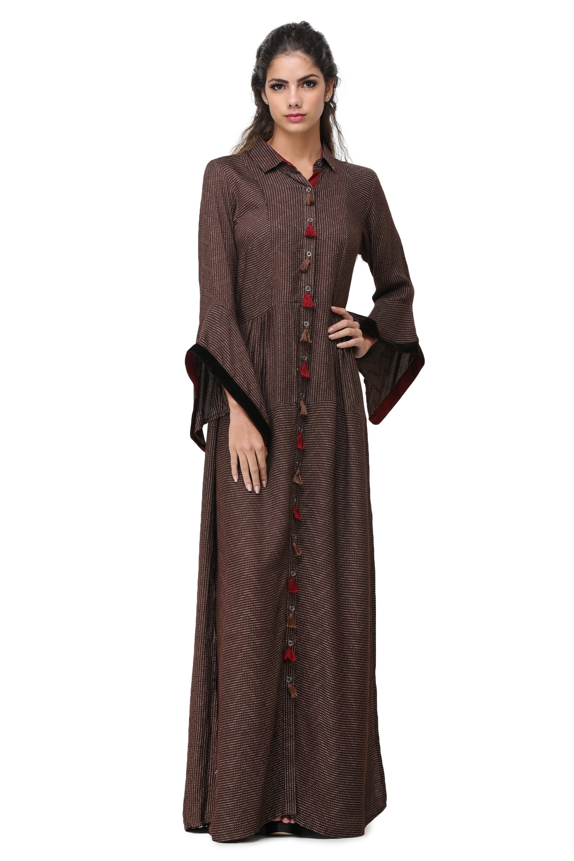 Pinnacle By Shruti Sancheti - Brown Shirt Dress