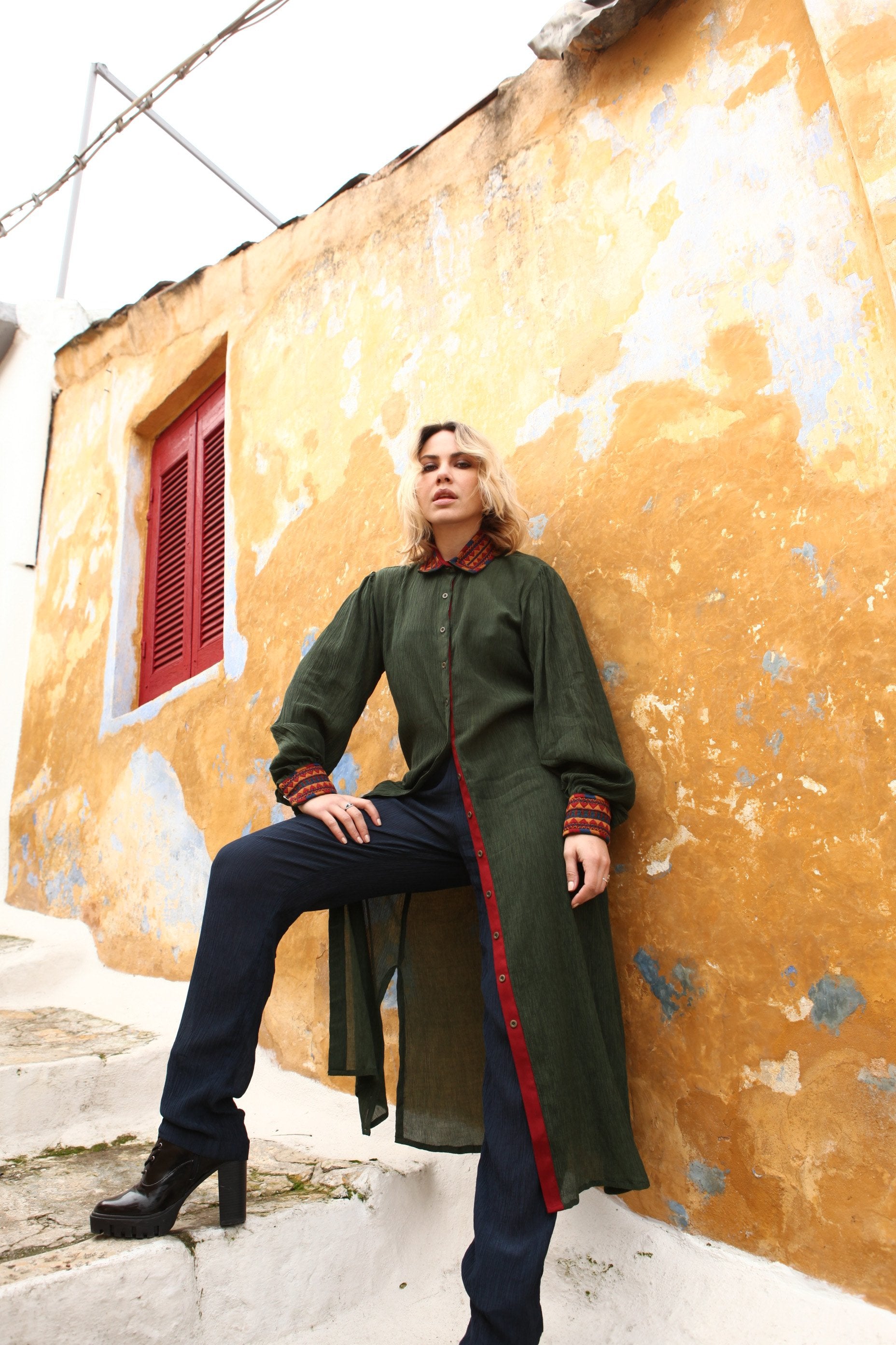 Pinnacle By Shruti Sancheti - Green and Blue Pant Suit