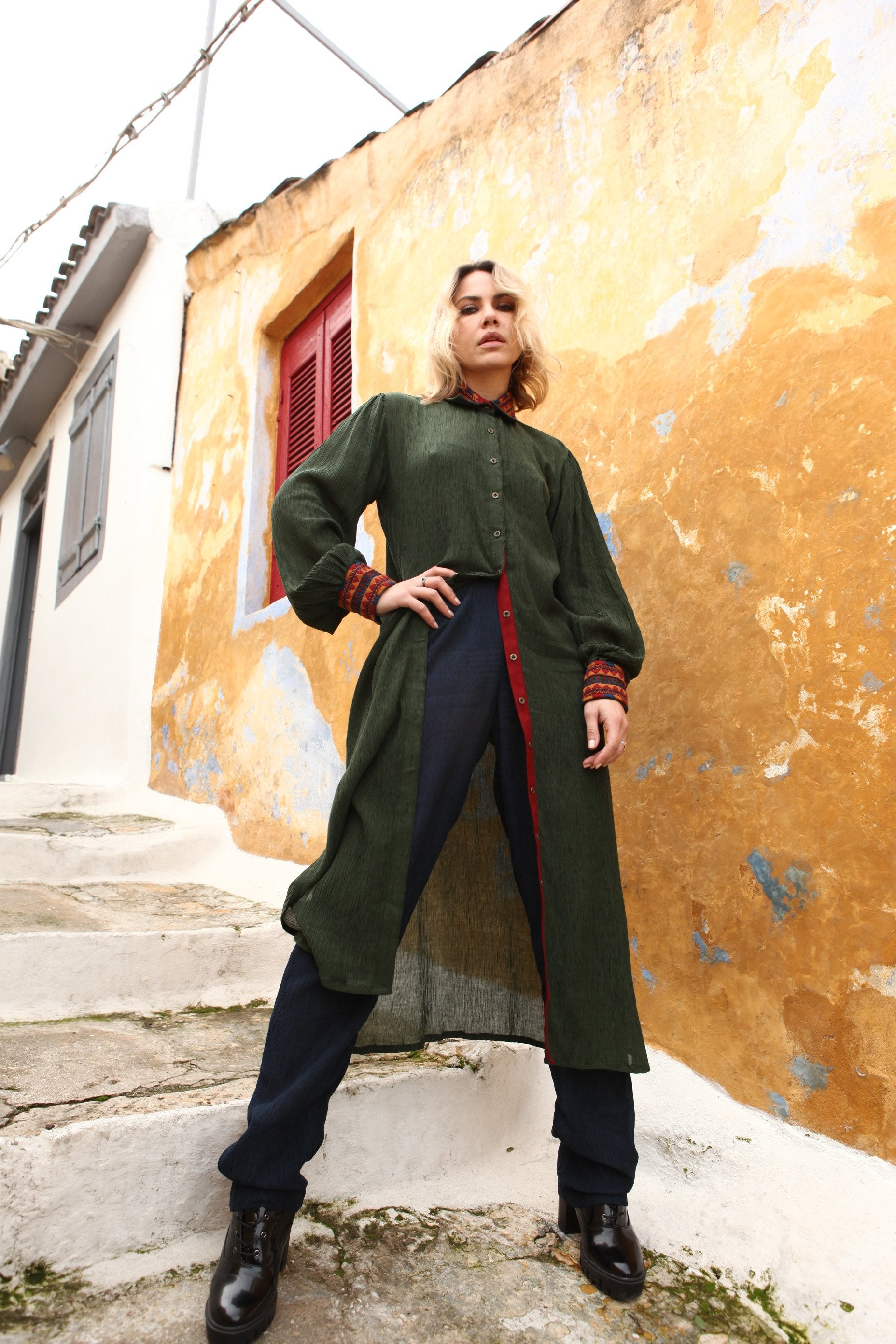 Pinnacle By Shruti Sancheti - Green and Blue Pant Suit