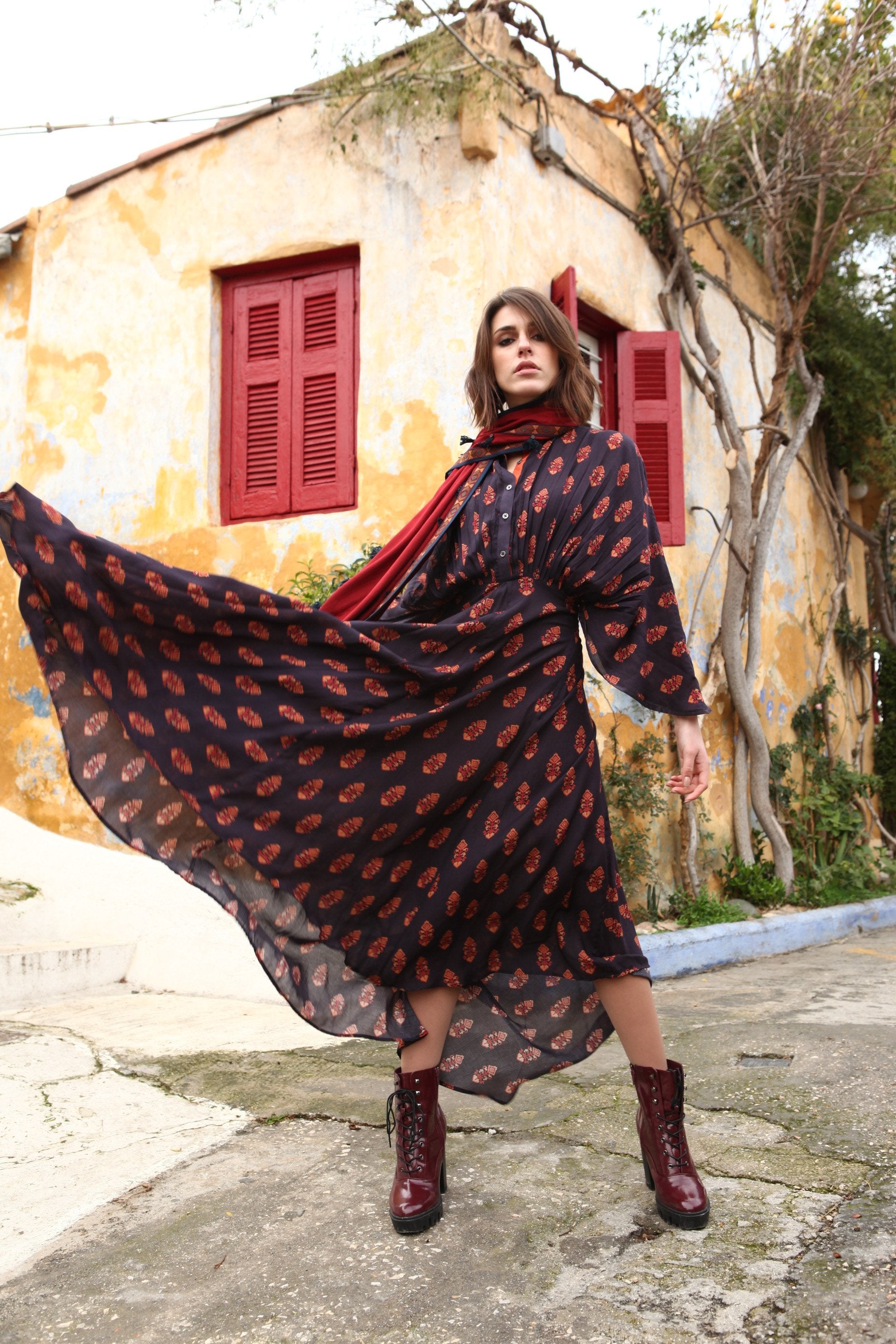 Pinnacle By Shruti Sancheti - Purple Printed Kimono Dress