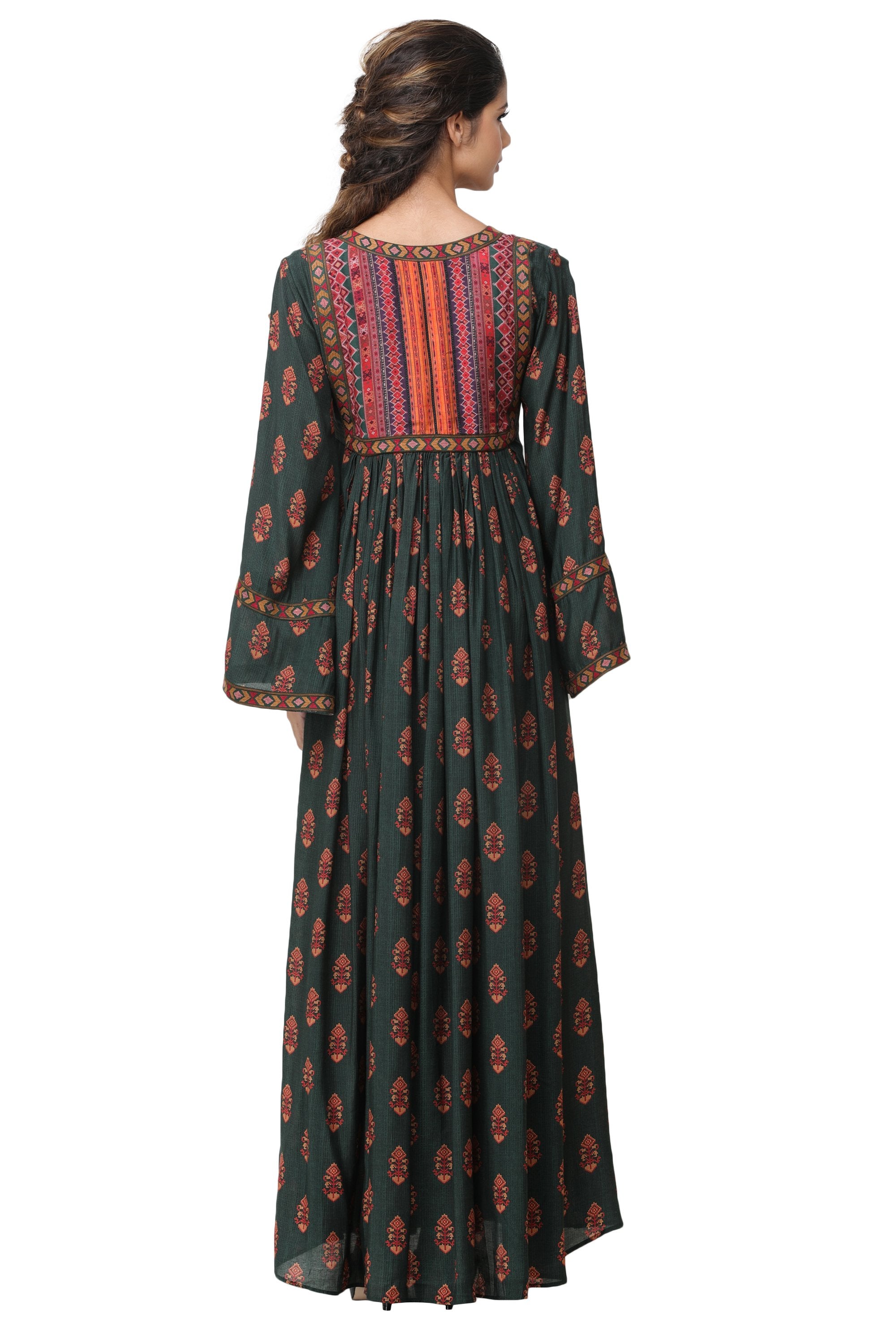 Pinnacle By Shruti Sancheti - Green Printed Maxi