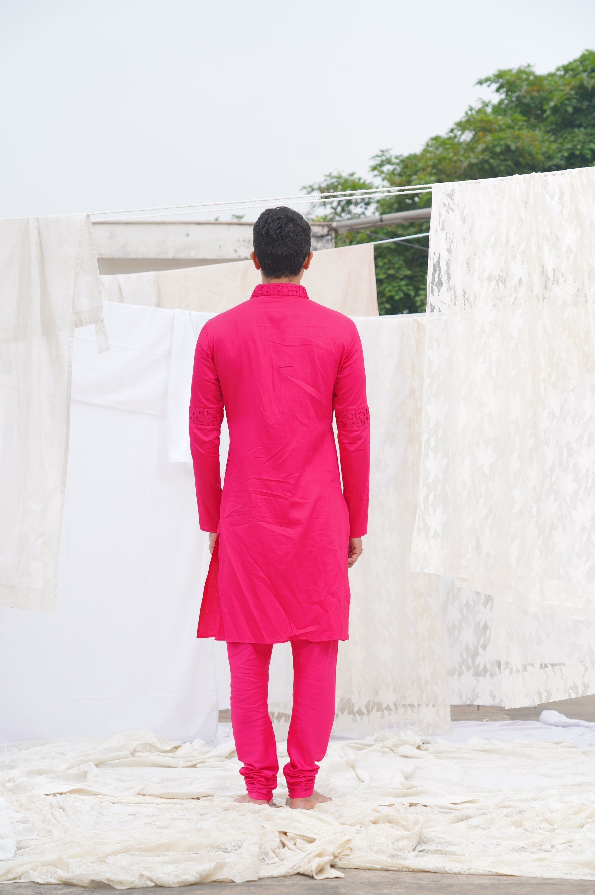Runit Gupta - Bold Pink Kurta Set