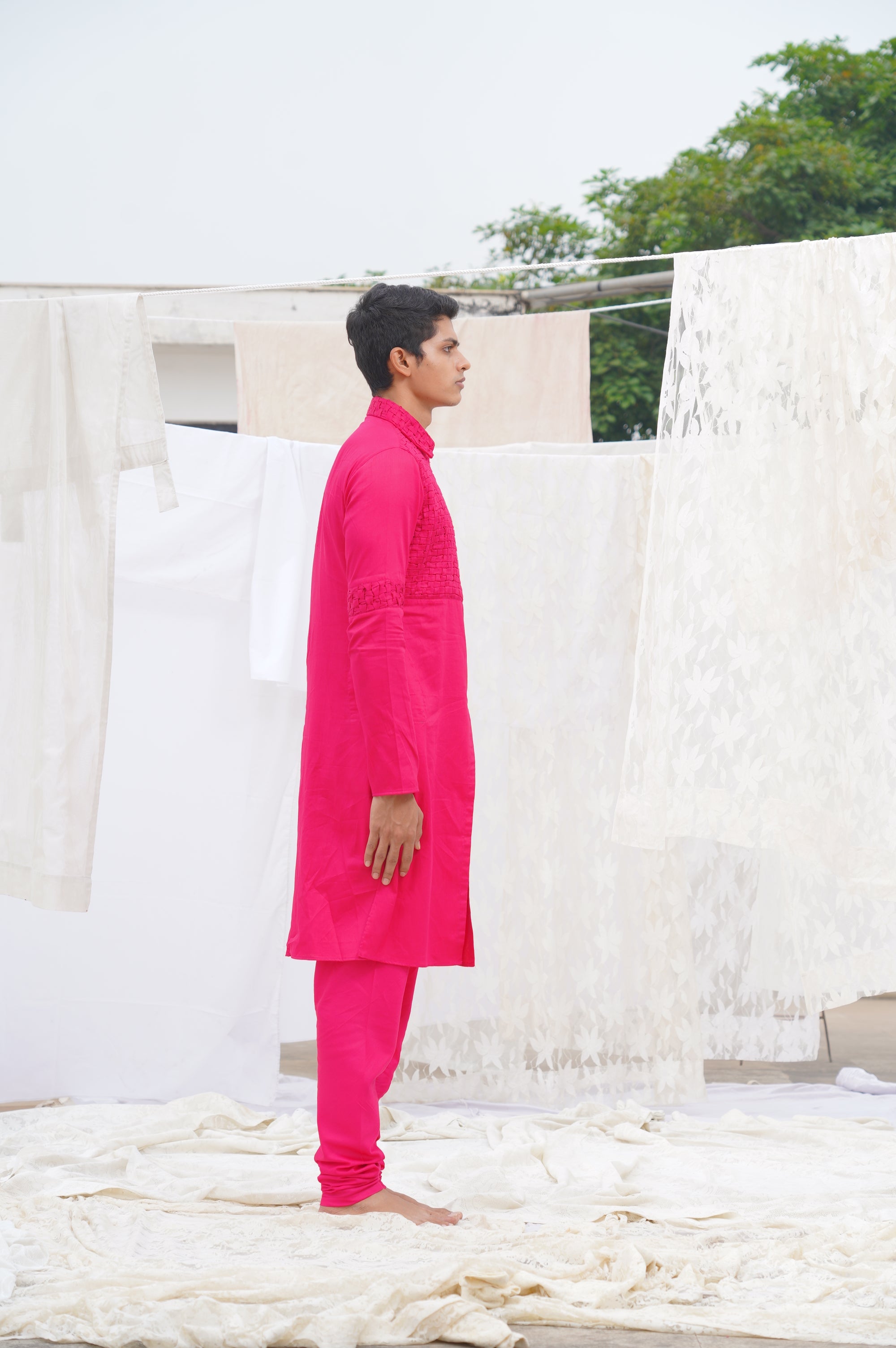 Runit Gupta - Bold Pink Kurta Set