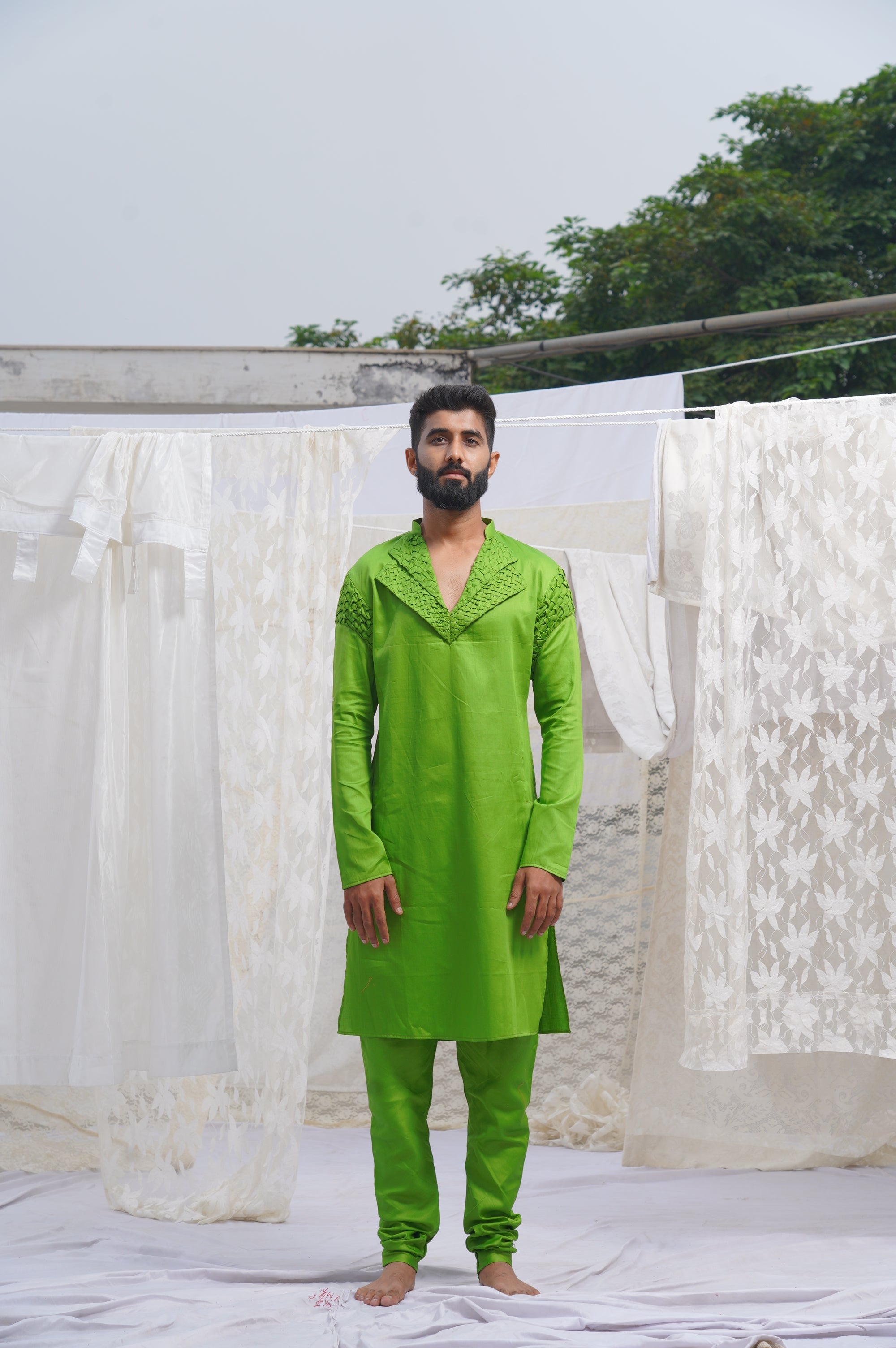 Runit Gupta - Green Kurta Set