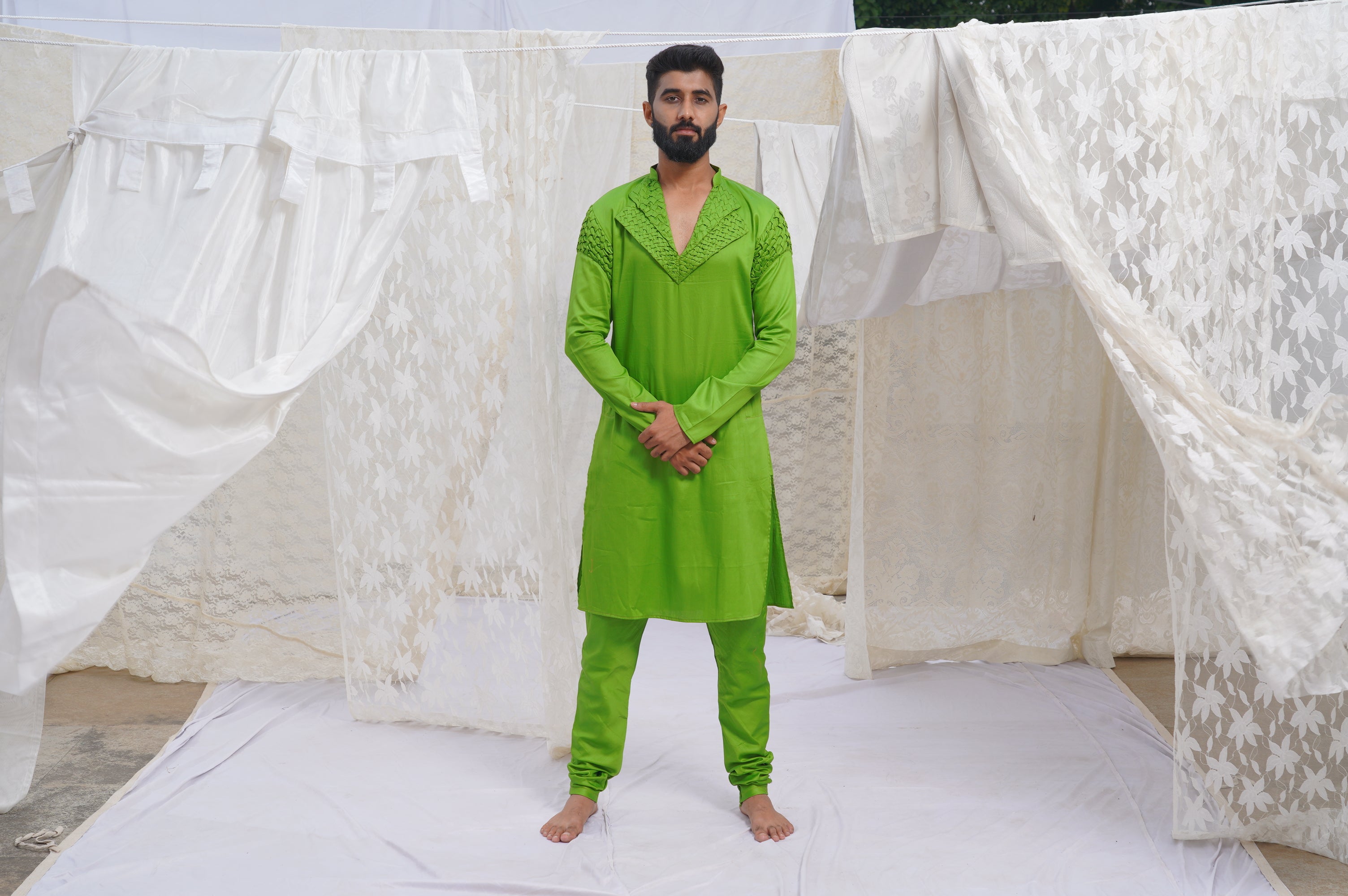 Runit Gupta - Green Kurta Set