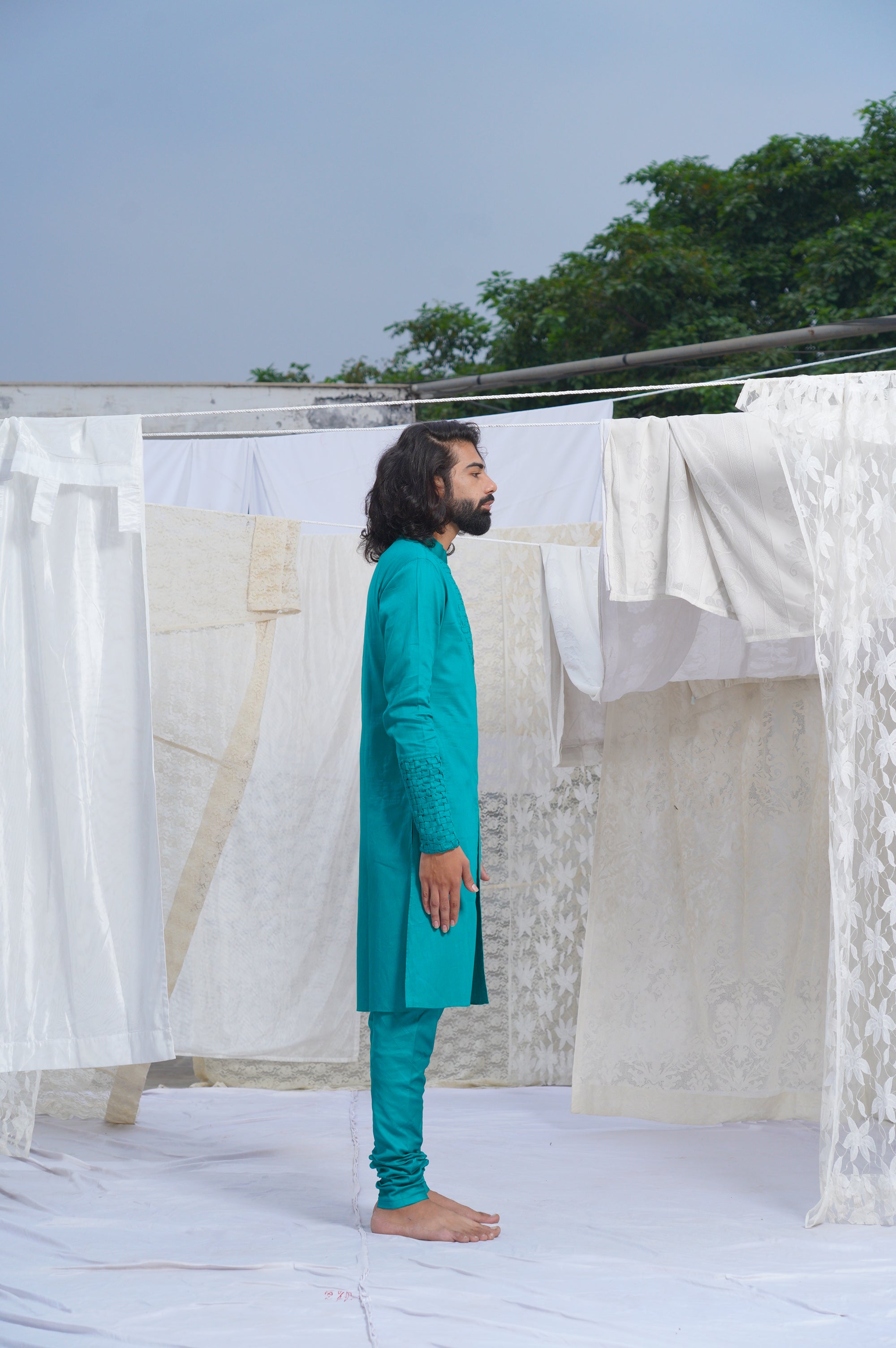 Runit Gupta - Turqoise Kurta Set